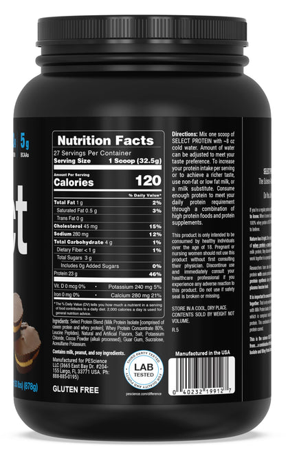 PEScience Select Low Carb Protein Powder, Chocolate Peanut Butter Cup, 27 Serving PEScienceUS supplements