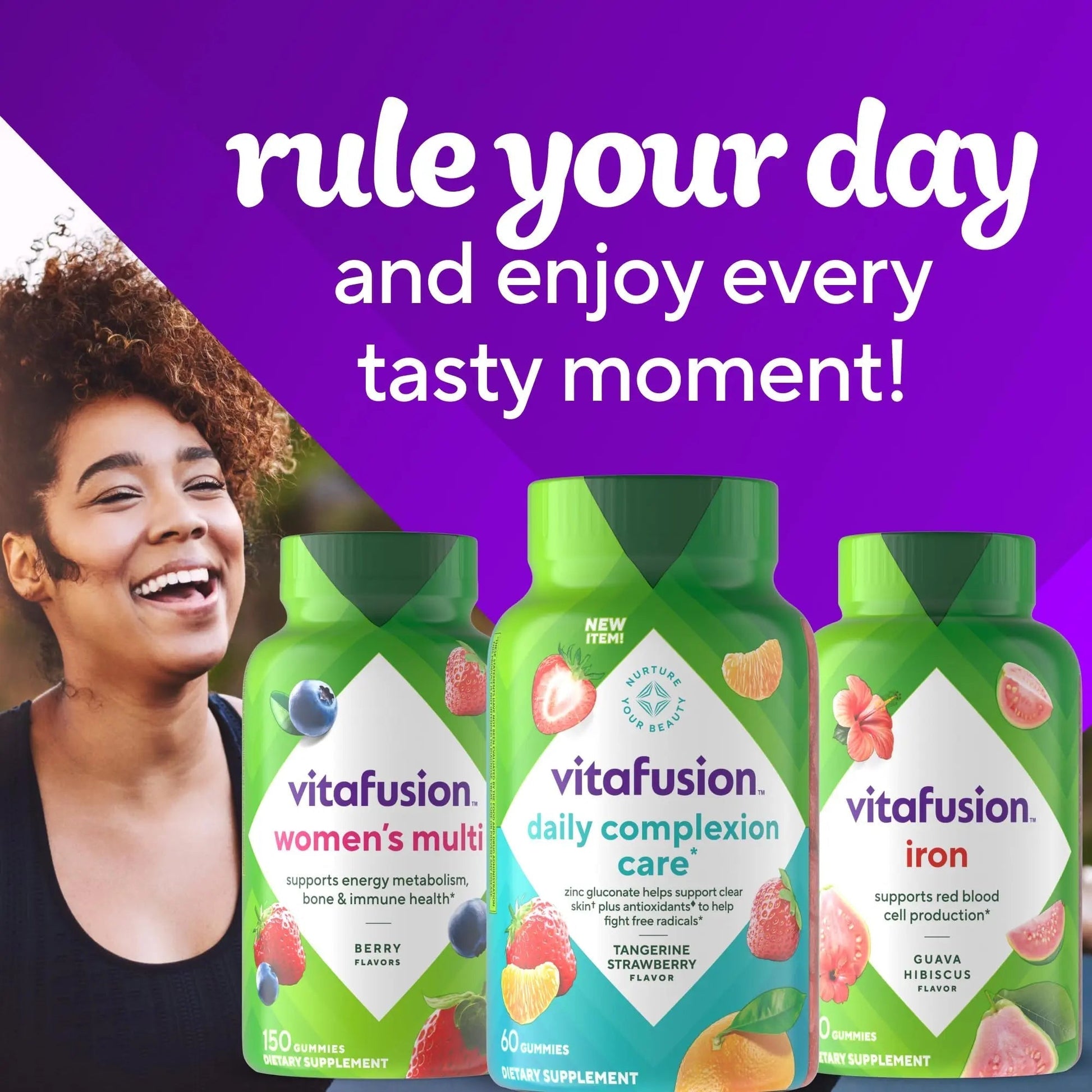 vitafusion Daily Complexion Care (1), Beauty Supplement Helps Support Clear Skin (1) (2) with Zinc Gluconate, Plus Vitamins E & C VitafusionAu supplements
