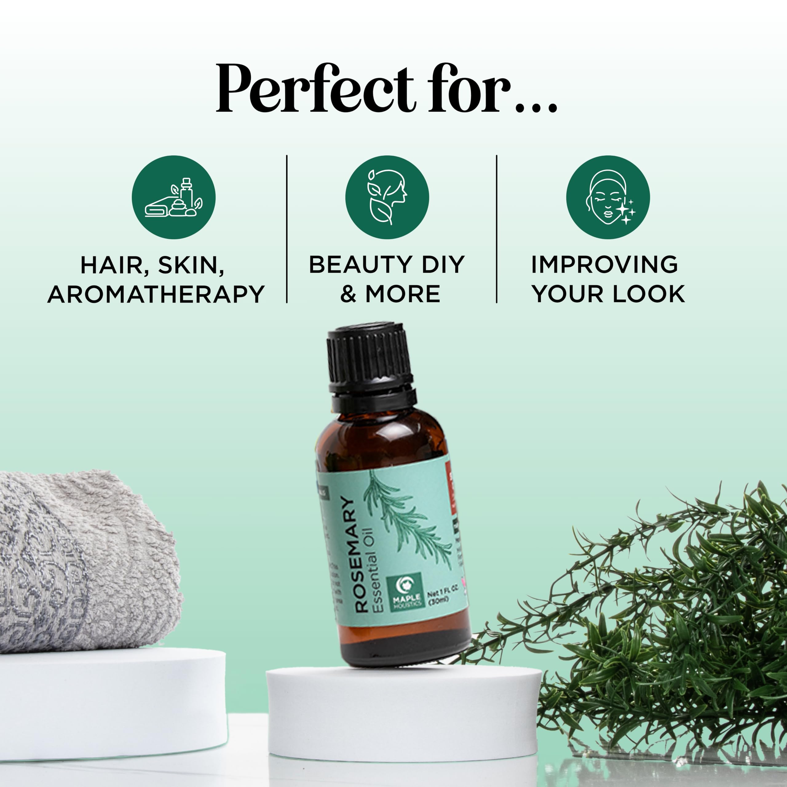Pure Rosemary Essential Oil for Aromatherapy - Pure Rosemary Oil for Hair Skin and Nails Maple HolisticsAu supplements