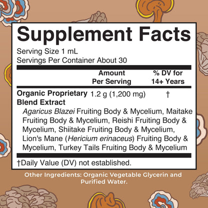 MaryRuth's Mushroom Complex | Lion's Mane | Turkey Tail | Reishi Mushroom | Shiitake Mushrooms | Alcohol Free | Mushroom Blend | Organic | Non-GMO | Vegan | 30 Servings MARYRUTH'SUS supplements