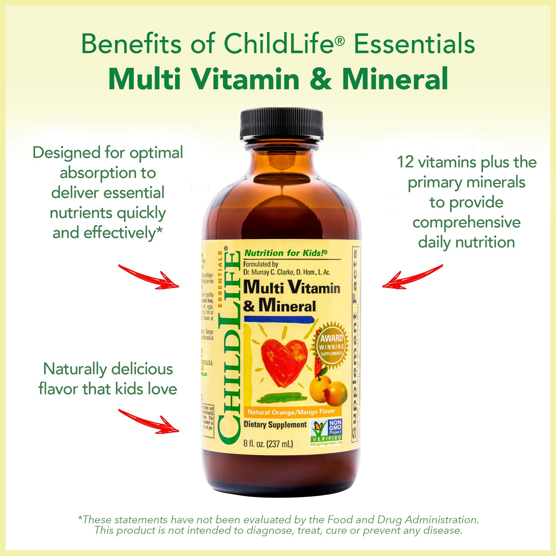 CHILDLIFE ESSENTIALS Kids Multivitamin & Mineral - Kids Vitamins, Liquid Multivitamin for Kids, Toddler Multivitamins, Liquid Vitamins, Baby Multivitamin - Natural Orange & Mango, 8 Fl Oz (Pack of 2) CHILDLIFE ESSENTIALSAu supplements