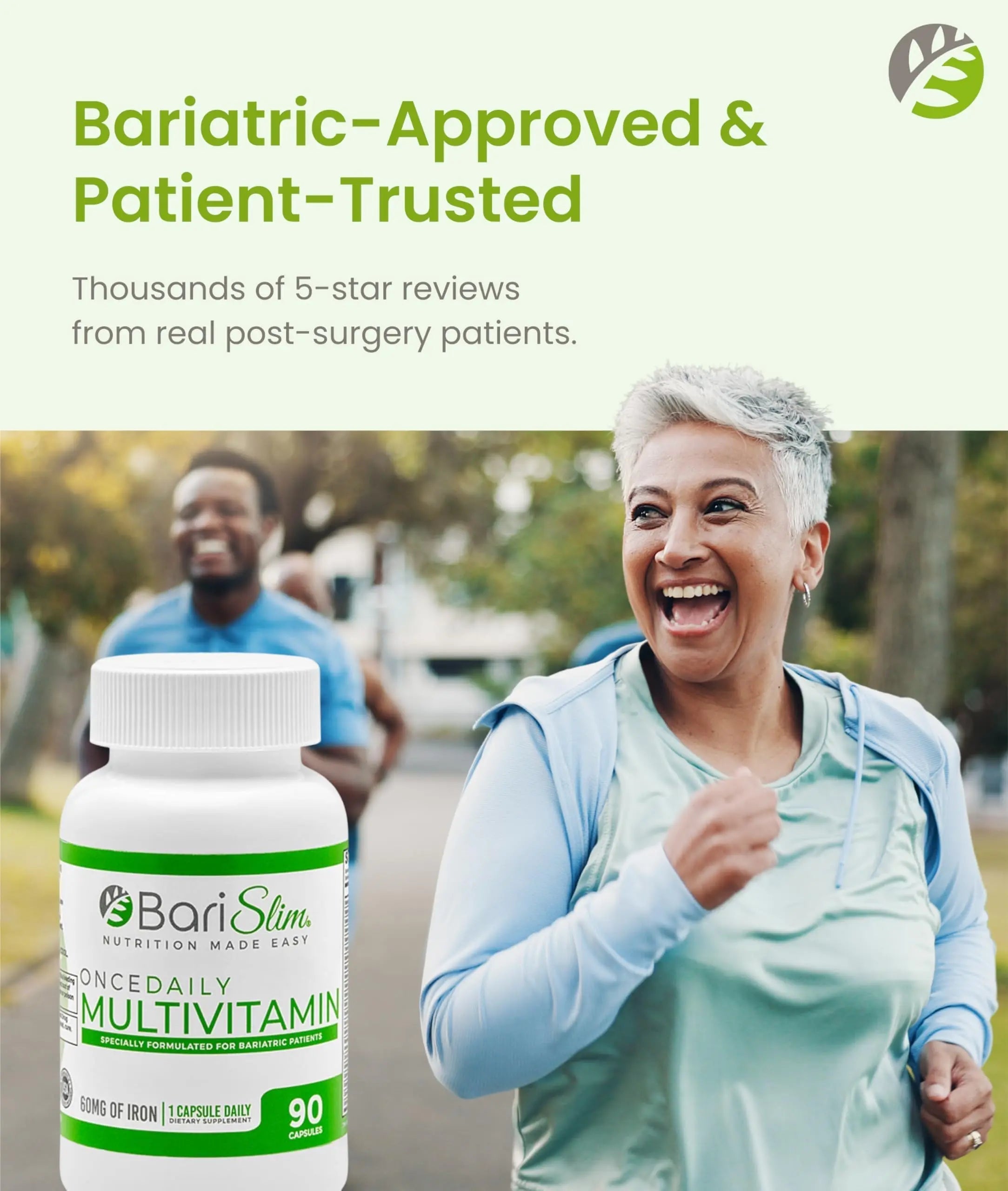BariSlim Once Daily Bariatric Multivitamin Capsule - 60mg of Iron - Bariatric Vitamin & Supplement for Post WLS Surgery Including Gastric Bypass BariSlimAu supplements