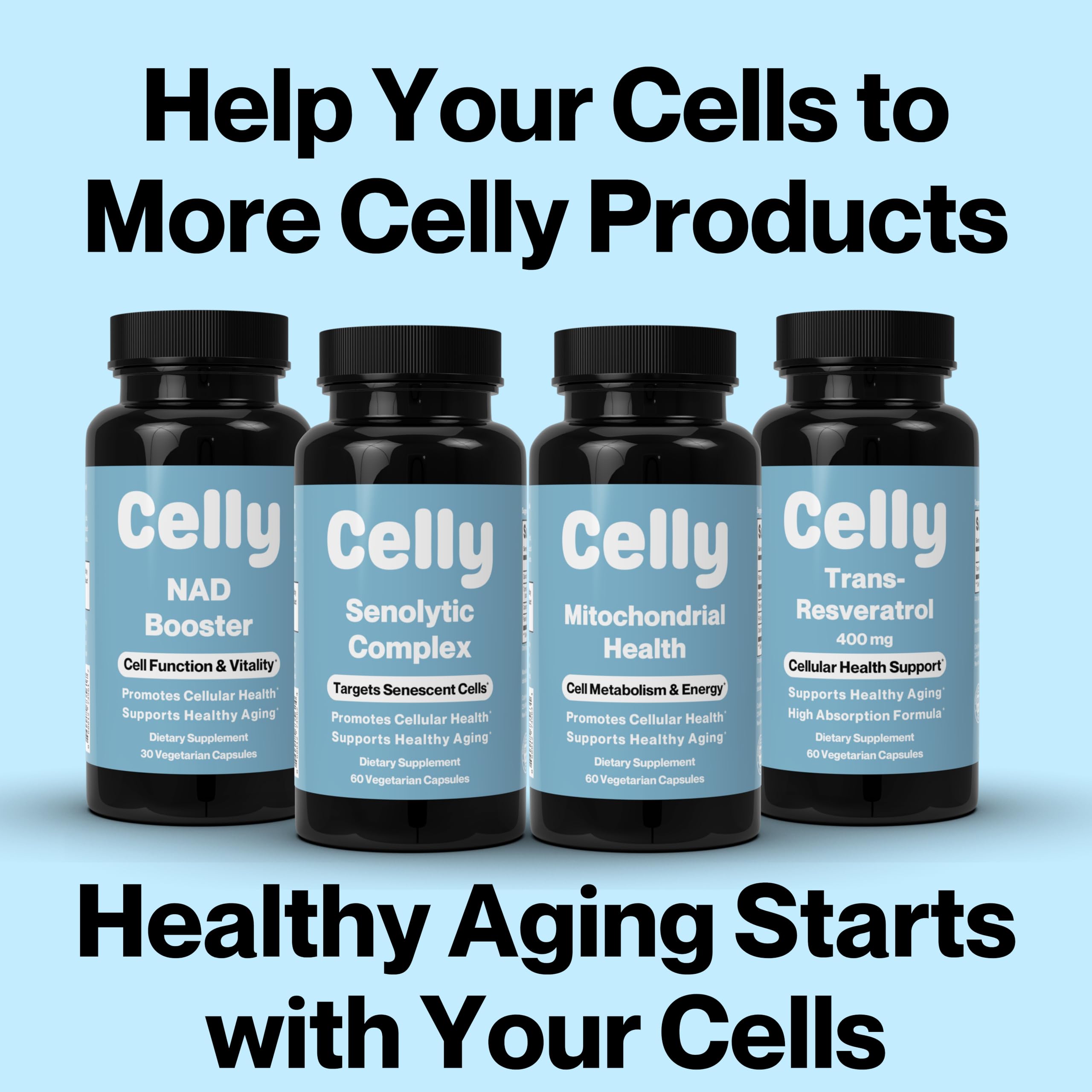 Celly Autophagy Activator | Longevity Supplement for Cellular Nutrition and Healthy Aging | Promotes Cell Renewal with Spermidine, Pterostilbene, Fisetin, and NAC | Made in USA & 3rd Party Tested CellyAu supplements
