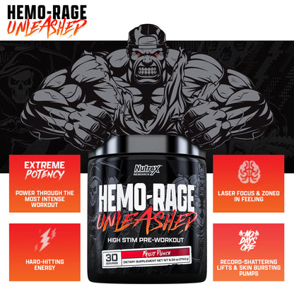 Nutrex Research Hemo-Rage Extreme High Stim Pre Workout Powder | Insane Lasting Energy Nutrex ResearchUS supplements