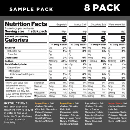 LMNT Zero Sugar Electrolytes - Sample Pack | Drink Mix | 8-Count Drink LMNTUS supplements