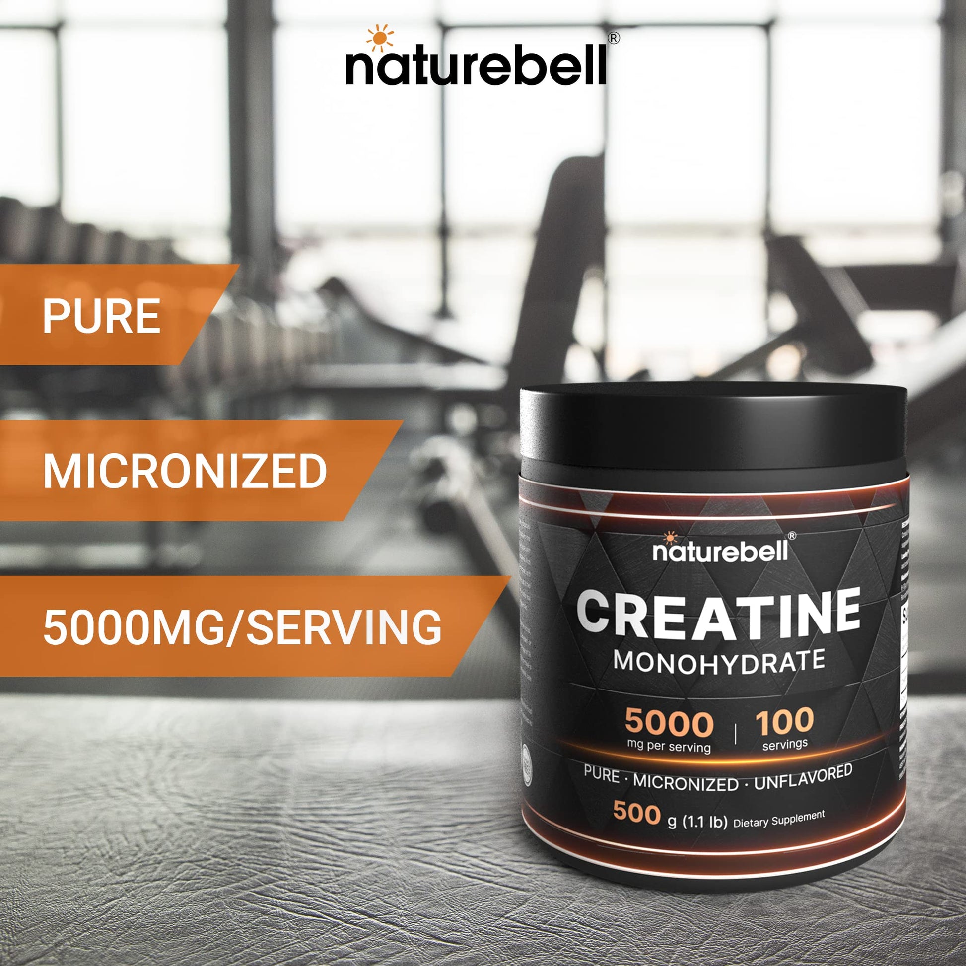 NatureBell 2 Pack Creatine Monohydrate Powder 500 Grams, 5000mg Per Serving NatureBellAu supplements