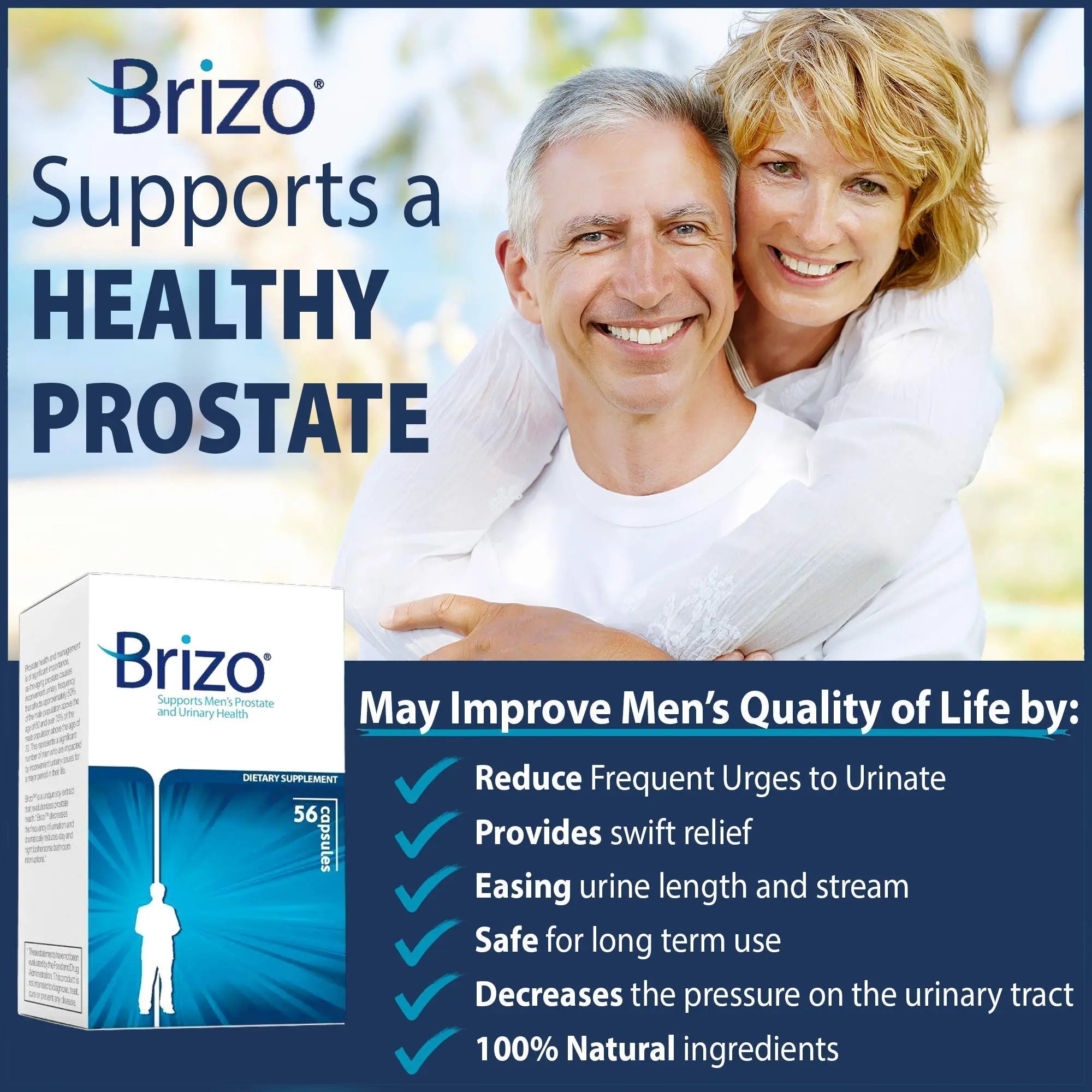 Brizo Prostate Health Supplements for Men - Herbal Capsules for Mens Urinary Health - Reduce Frequent Urination - 1 Month Supply BrizoAu supplements