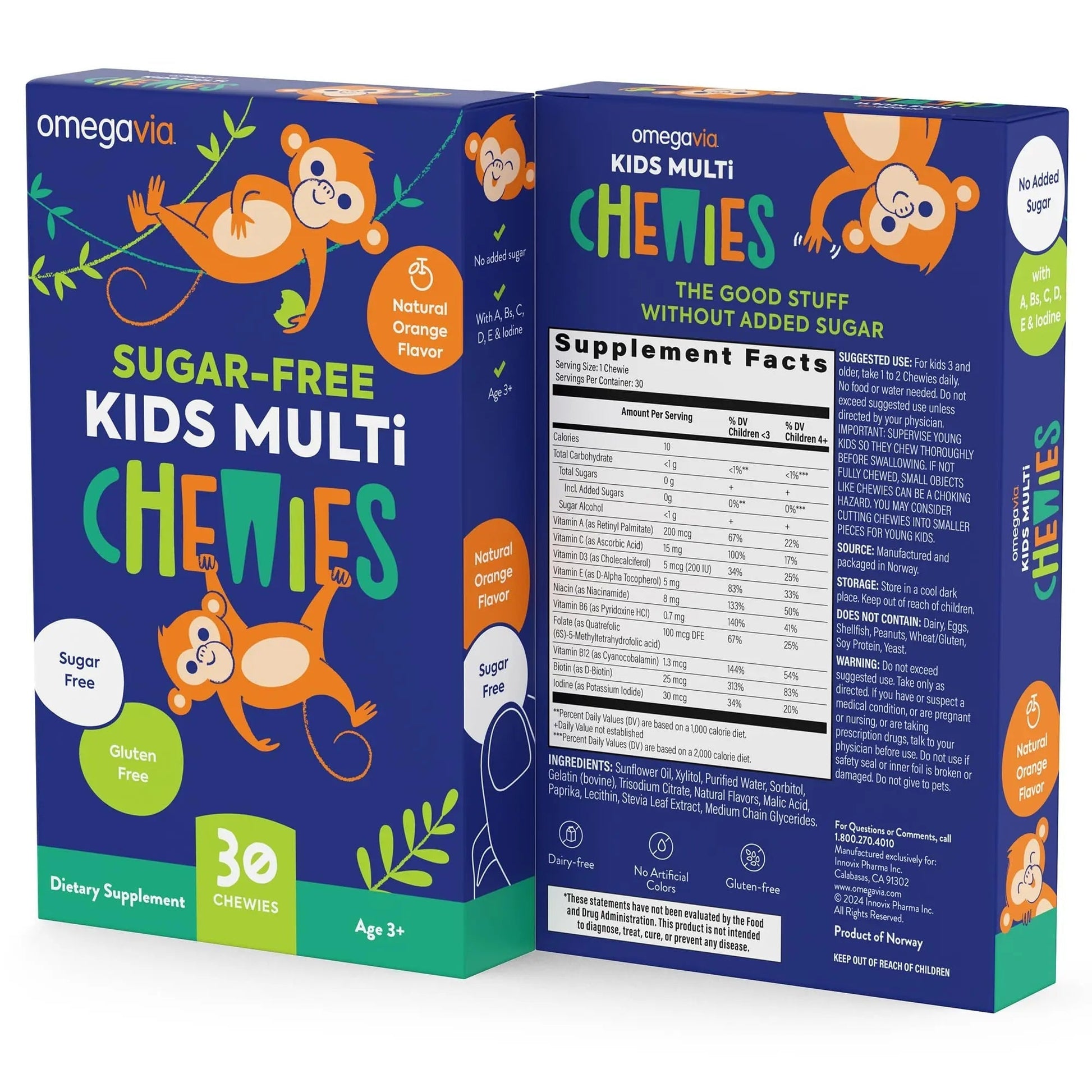 OmegaVia Sugar Free Kids Multivitamin Chewies - Daily Chewable Gummy Vitamins for Kids 3+ OmegaViaAu supplements