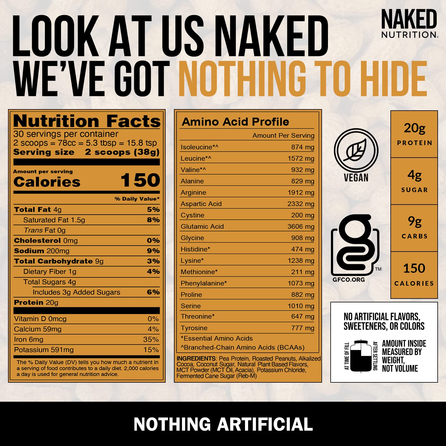 Naked Shake - Chocolate Peanut Butter Protein Powder - Vegan Protein Powder from US NAKEDUS supplements
