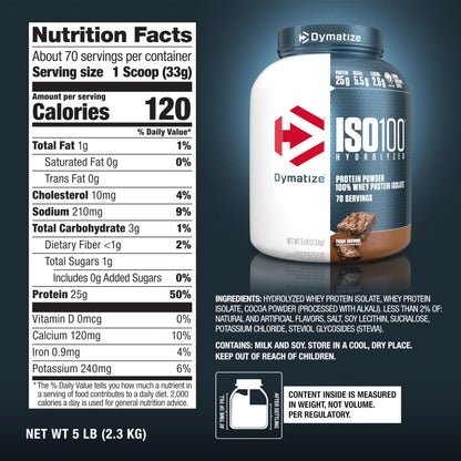 Dymatize ISO100 Hydrolyzed Protein Powder, 100% Whey Isolate Protein, 25g of Protein DymatizeUS supplements