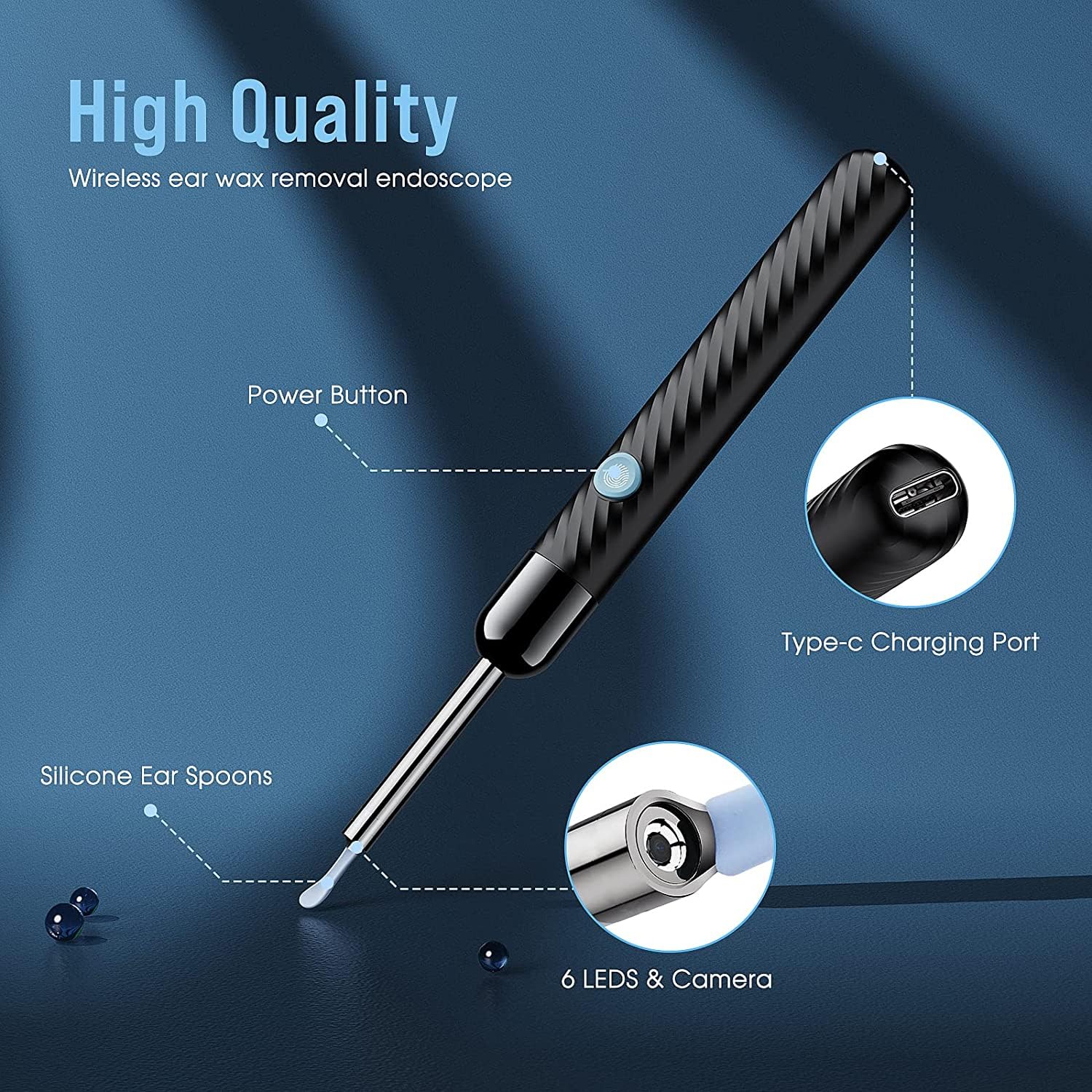 Ear Wax Removal - Earwax Remover Tool with 8 Pcs Ear Set - (Grey) LEIPUTUS supplements