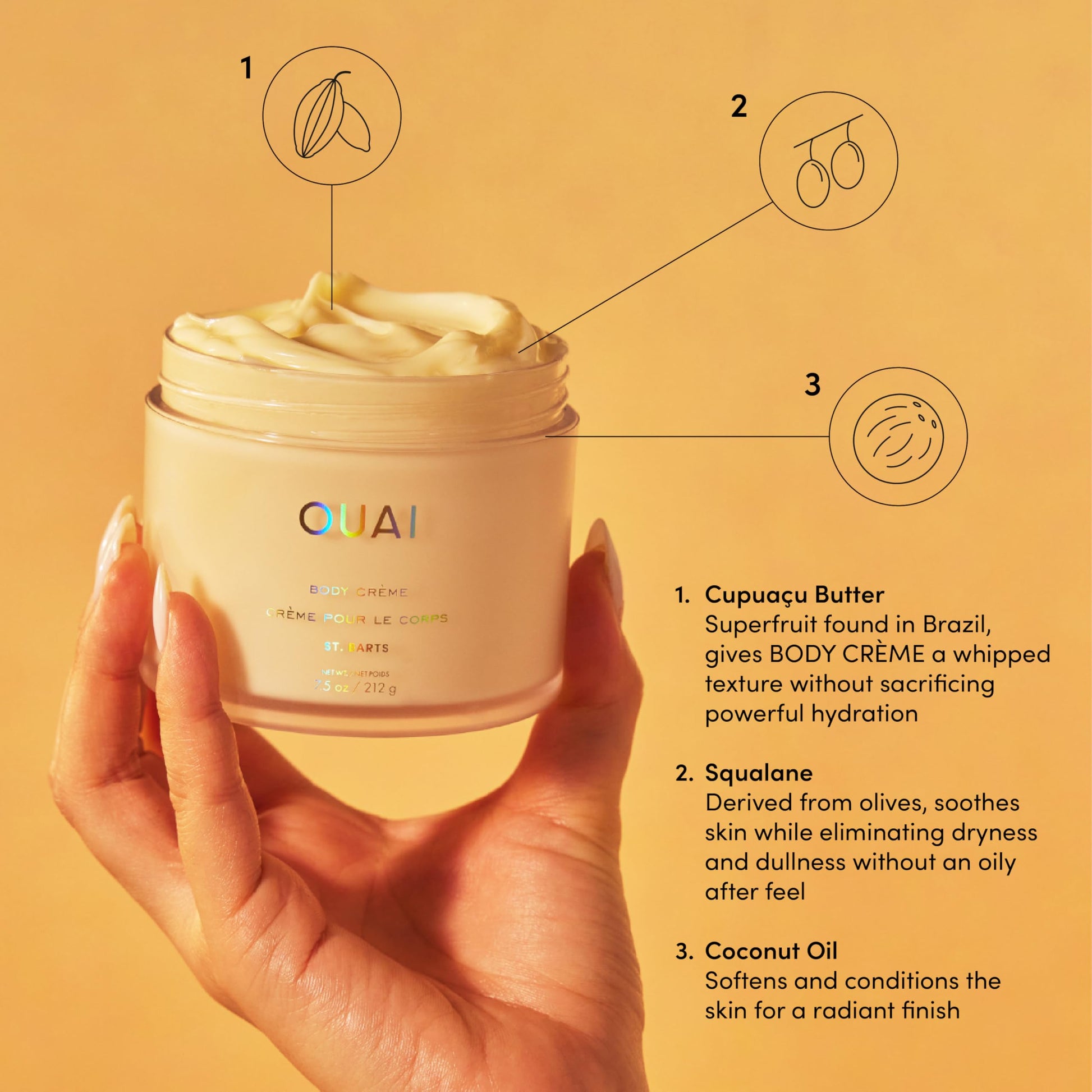 OUAI St. Barts Hair & Body Gift Set - Tropical-Scented Body Care for Women & Men - Includes Full Size Hydrating Body Cream & Deluxe Hair and Body Mist (2 Count) OUAIAu supplements
