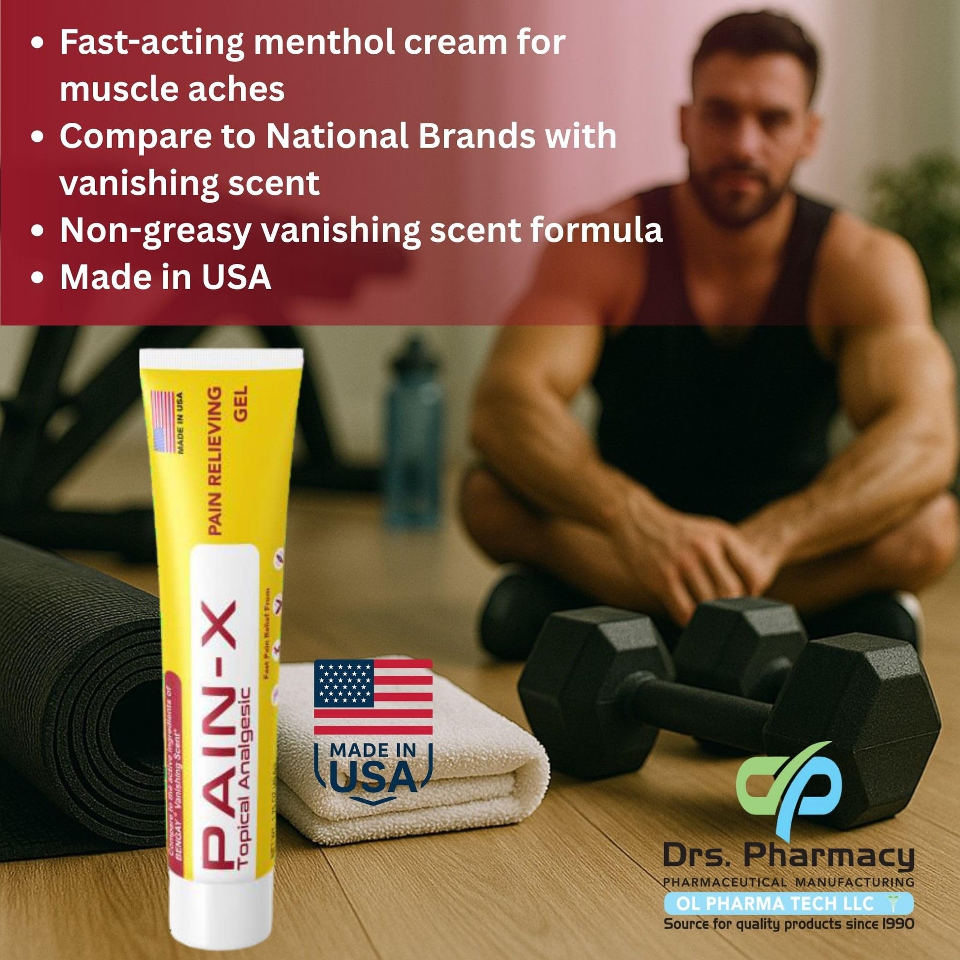 Drs. Pharmacy Pain-X Menthol Cream – Targeted Muscle & Joint Relief – 1.75 oz, Made in USA Drs. PharmacyAu supplements