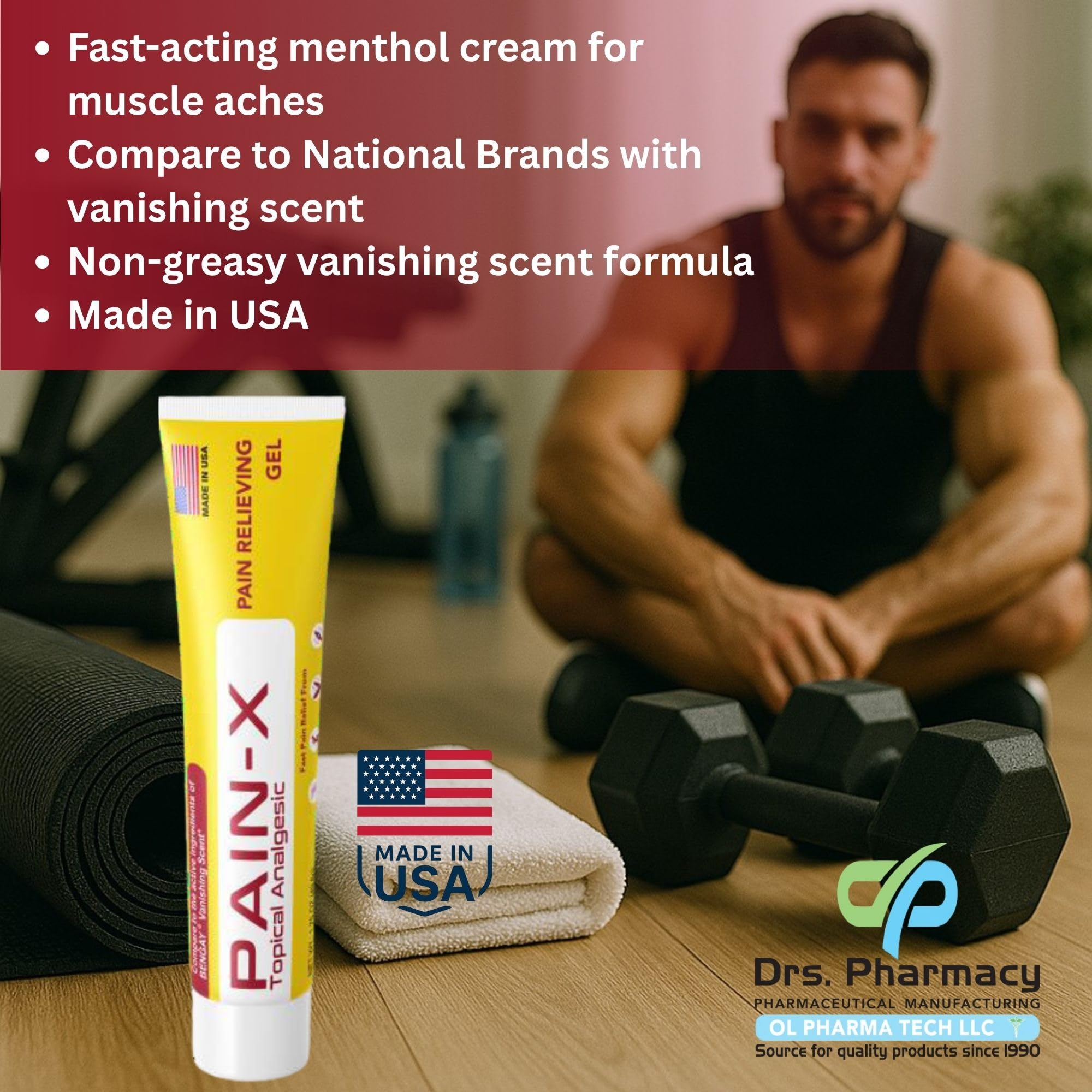Drs. Pharmacy Pain-X Menthol Cream – Targeted Muscle & Joint Relief – 1.75 oz, Made in USA Drs. PharmacyAu supplements