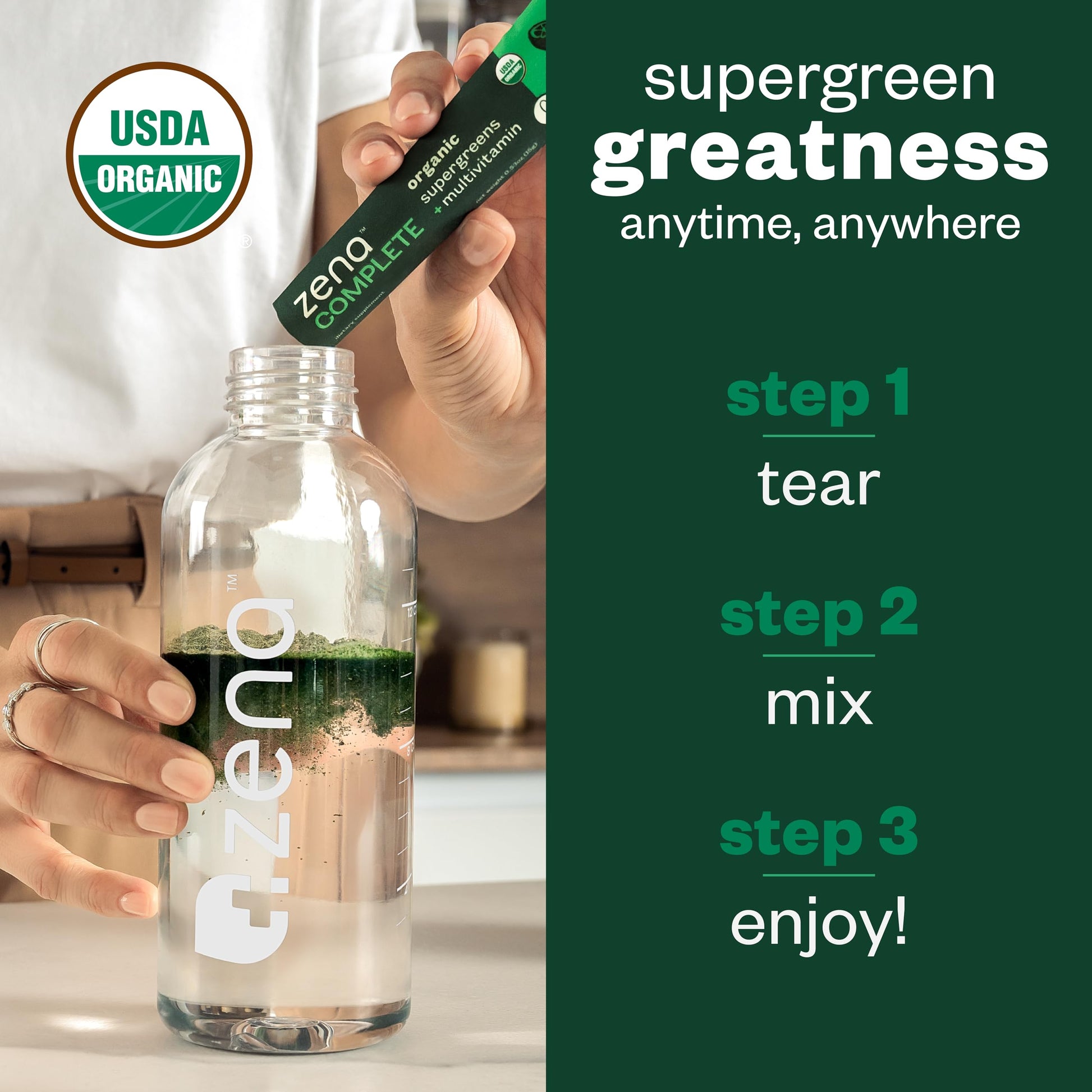 Zena Complete Organic Super Greens Powder & Multivitamin, 90+ Supergreens, Fruits, Veggies, Pre & Probiotics, Watermelon Citrus Flavor Zena NutritionAu supplements
