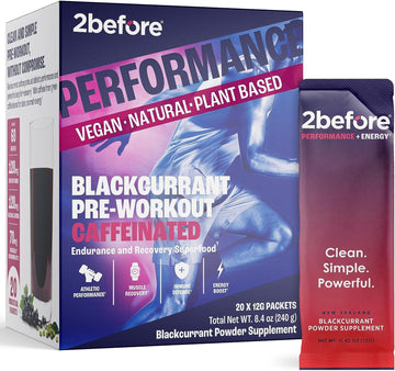 2before All Natural Vegan Pre Workout, with 120mg Caffeine I Clean Energy, Endurance 2beforeAu supplements