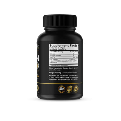Vegan CLA Pro 2000 mg Pure Premium CLA Safflower Oil Conjugated Linoleic Acid Best Promethean WellnessUS supplements