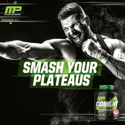 MusclePharm Combat 100% Whey Protein Powder, Strawberry Cream Flavor Muscle PharmUS supplements