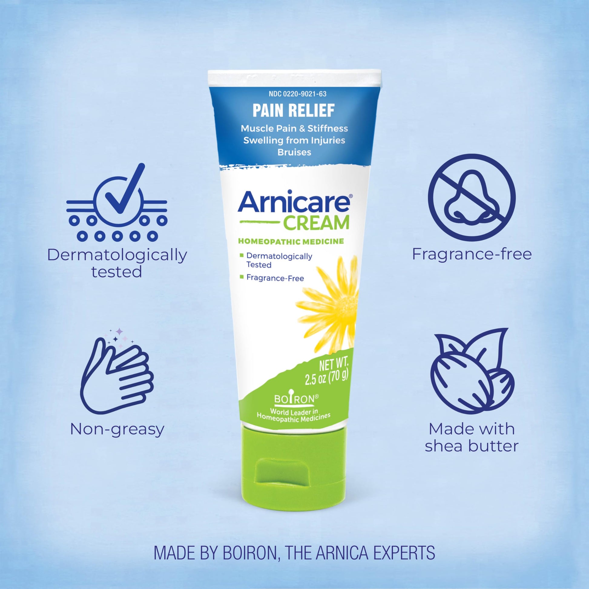 Boiron Arnicare Cream Natural Soothing Relief for Joint Pain, Muscle Pain, Swelling, Soreness, and Stiffness - Fast Absorbing and Fragrance-Free - 2.5 oz BoironAu supplements