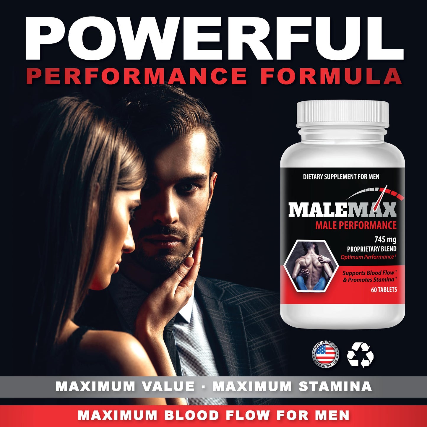 Male Enlargement Pills- Amplify Male Size- Boost Up to 3 Inches Fast- Extend in Length MaleMaxUS supplements