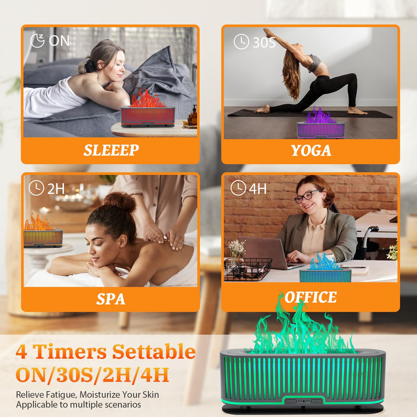 Comfynest Colorful Flame Fire Fireplace Diffuser with 6 Essential Oils Set, Ultrasonic 200ml Essential Oil ComfynestAu supplements