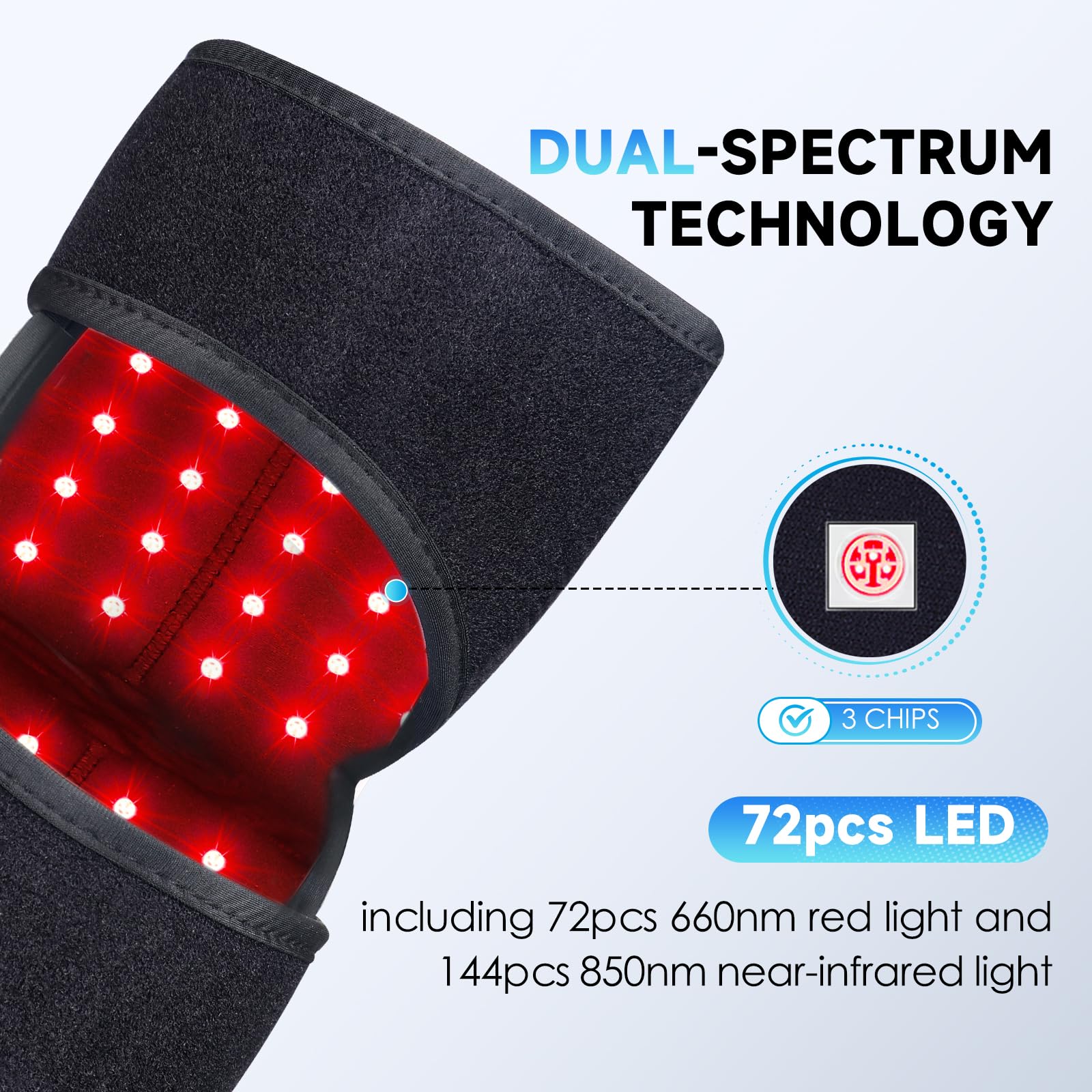 Red Light Therapy Knee Brace: Pain Relief Infrared Heating Pad 72 LED Heat Lamp Pain Relief AstarexinAu supplements