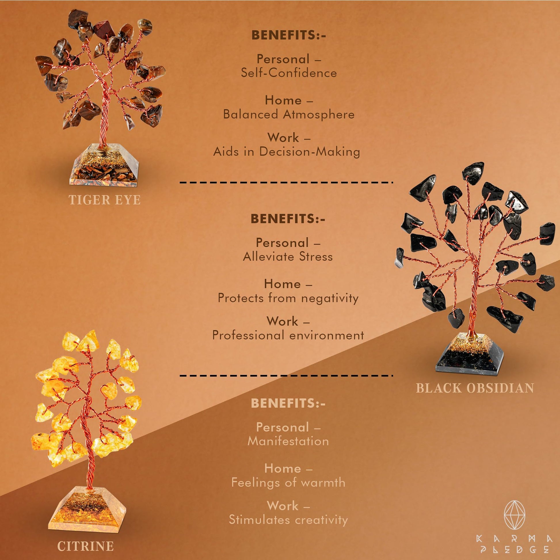 Crystal Tree Tree of Life 7 Chakra Healing Crystals & Stones for Positive Energy, Good Luck Gifts KARMAPLEDGEAu supplements