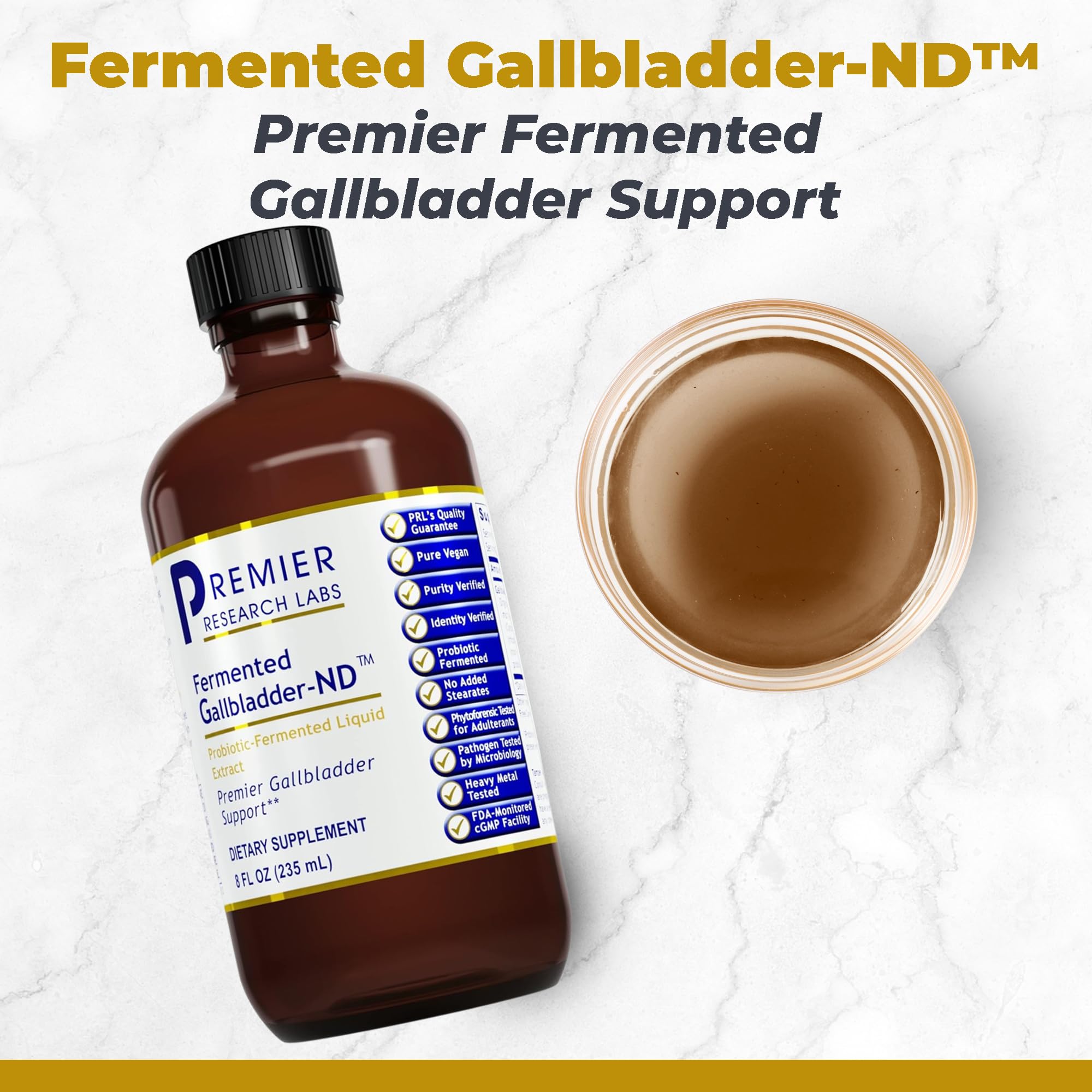 Premier Research Labs Fermented Gallbladder-ND - Gallbladder Cleanse, Milk Thistle and Artichoke Extract, Milk Thistle Liquid Drops, Tincture Supplement with Antioxidants, Turmeric - 8 Fl Oz Bottle Premier Research LabsAu supplements