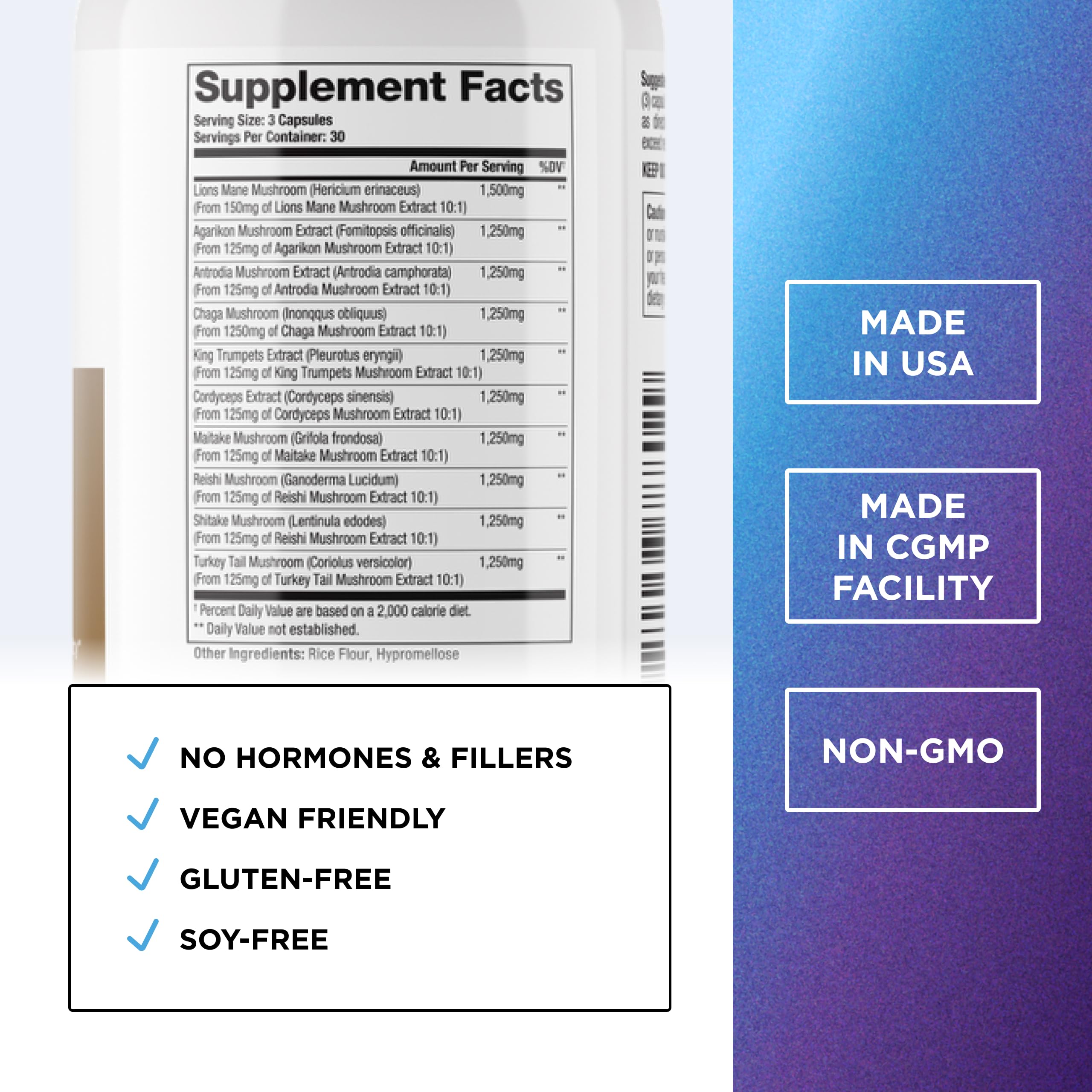 DR. EMIL NUTRITION 10 Mushroom Supplement for Mental Clarity, Focus & Immune Support - Functional Mushroom Nootropic Supplement with Lions Mane Extract, Cordyceps, Turkey Tail & More DR. EMIL NUTRITIONAu supplements