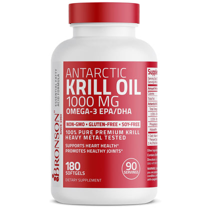Bronson Antarctic Krill Oil 1000 mg with Omega-3s EPA, DHA, Astaxanthin and Phospholipid BronsonUS supplements