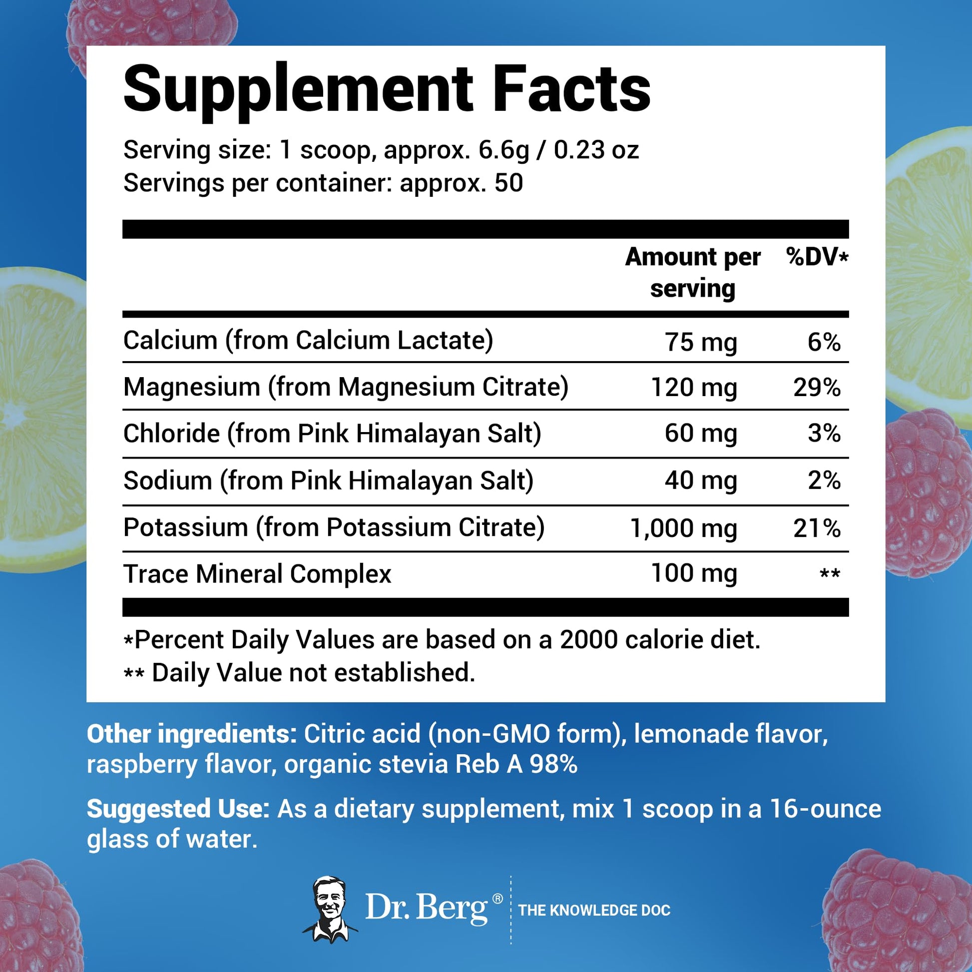 Dr. Berg Hydration Keto Electrolyte Powder - Enhanced w/ 1,000mg of Potassium Dr. Berg NutritionalsUS supplements