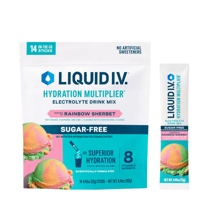 Liquid I.V.® Hydration Multiplier Sugar-Free - Rainbow Sherbet | Electrolyte Powder Drink Mix | 1 Pack (14 Servings) Liquid I.V.US supplements