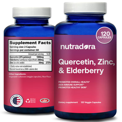 Nutradora Quercetin 1000mg Per Serving Veggie Capsules, Non-GMO NutradoraUS supplements