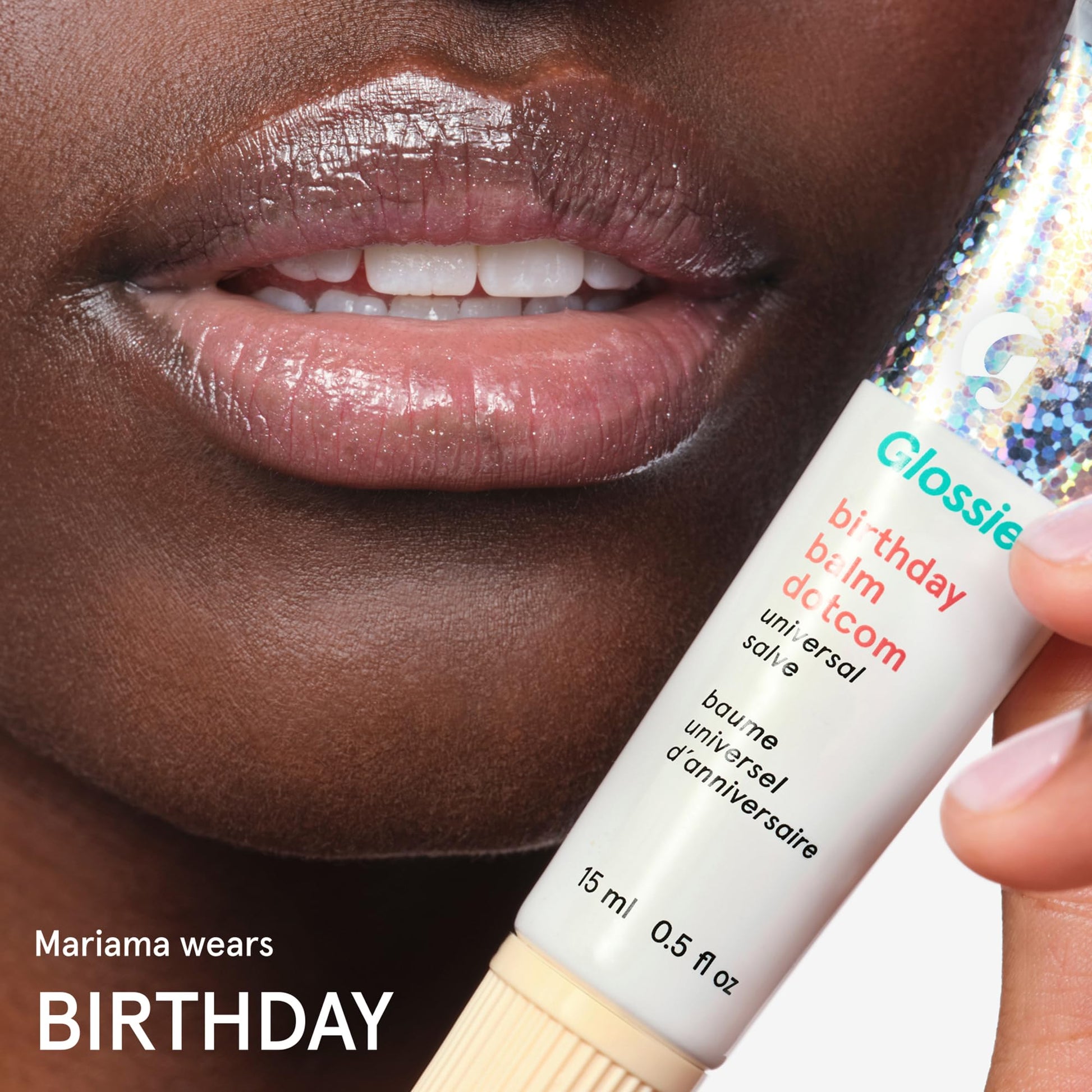 Glossier Balm Dotcom Hydrating Lip Balm - Universal Salve, Up to 12Hr Moisture - Lanolin, Beeswax & Castor Oil for Dry Lips, Cuticles & Skin - Birthday, Clear Soft Shimmer, 15ml GlossierAu supplements