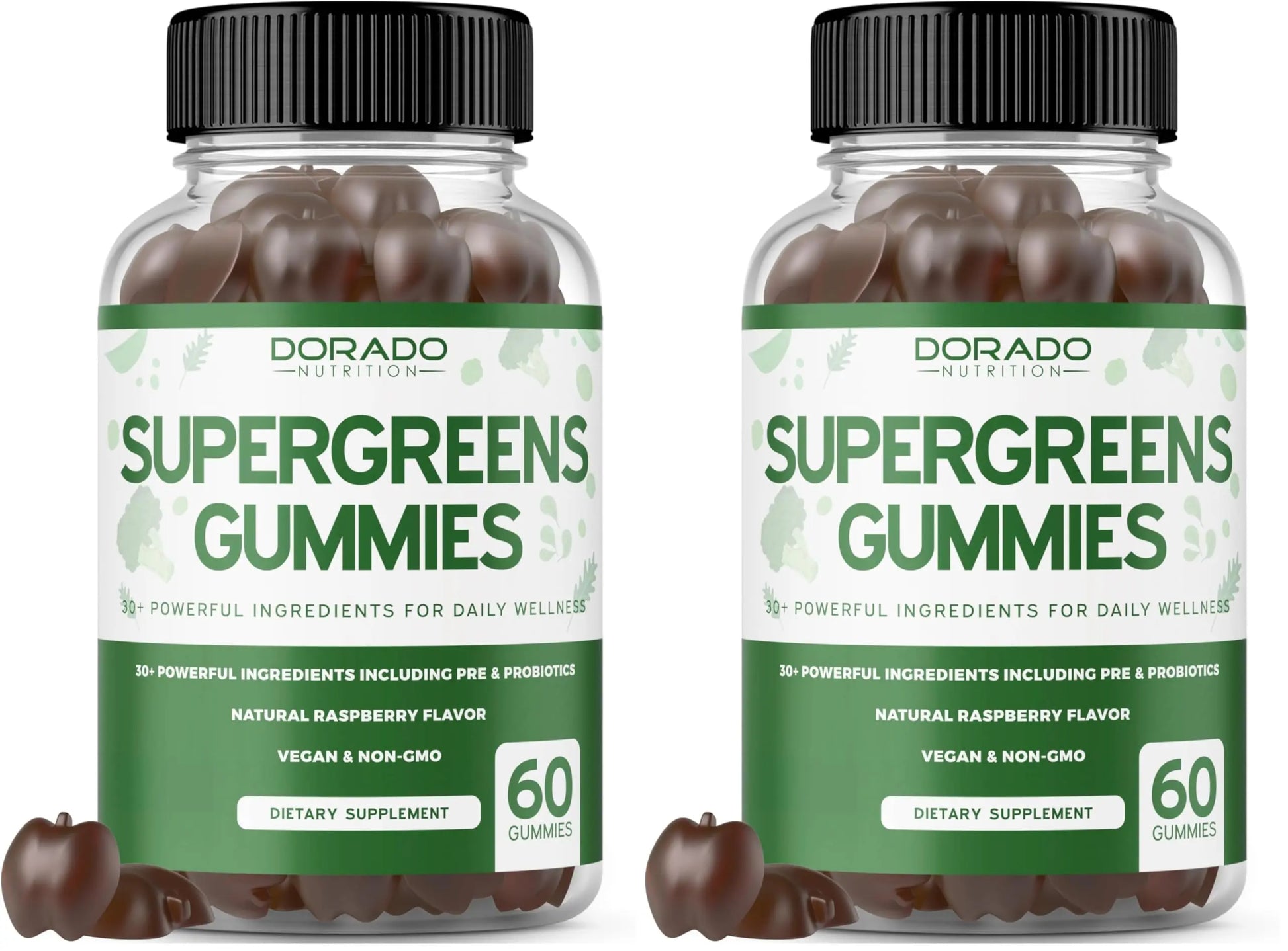 Supergreens Gummies (60 Count) Daily Greens Gummies - Greens Supplements with 8 Ingredient Power Blend - Superfood for Immunity Support for Adults - Third Party Tested, Vegan & USA Made (Pack of 2) DORADO NUTRITIONAu supplements