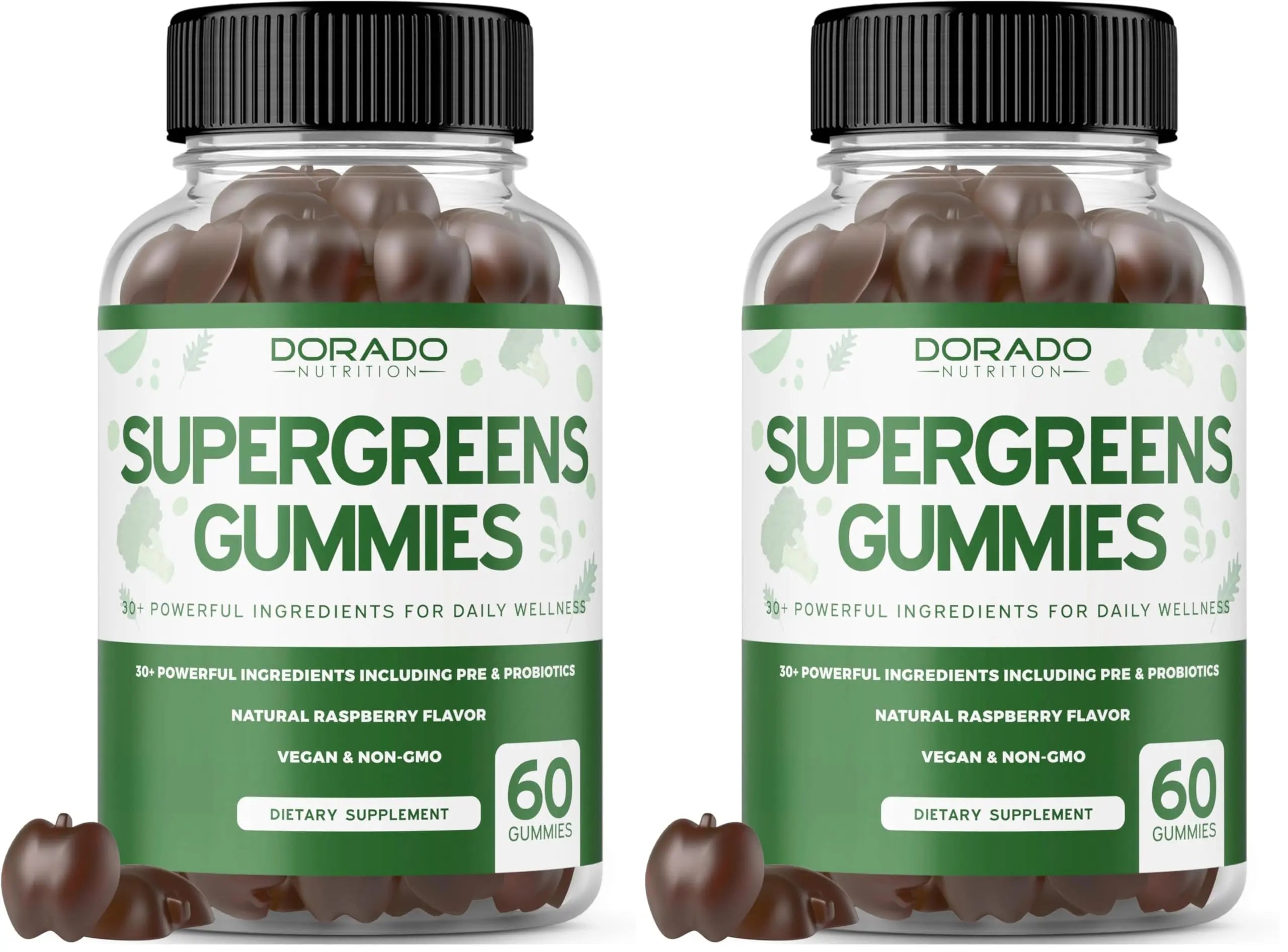 Supergreens Gummies (60 Count) Daily Greens Gummies - Greens Supplements with 8 Ingredient Power Blend - Superfood for Immunity Support for Adults - Third Party Tested, Vegan & USA Made (Pack of 2) DORADO NUTRITIONAu supplements