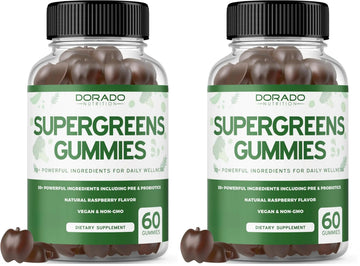 Supergreens Gummies (60 Count) Daily Greens Gummies - Greens Supplements with 8 Ingredient Power Blend - Superfood for Immunity Support for Adults - Third Party Tested, Vegan & USA Made (Pack of 2) DORADO NUTRITIONAu supplements