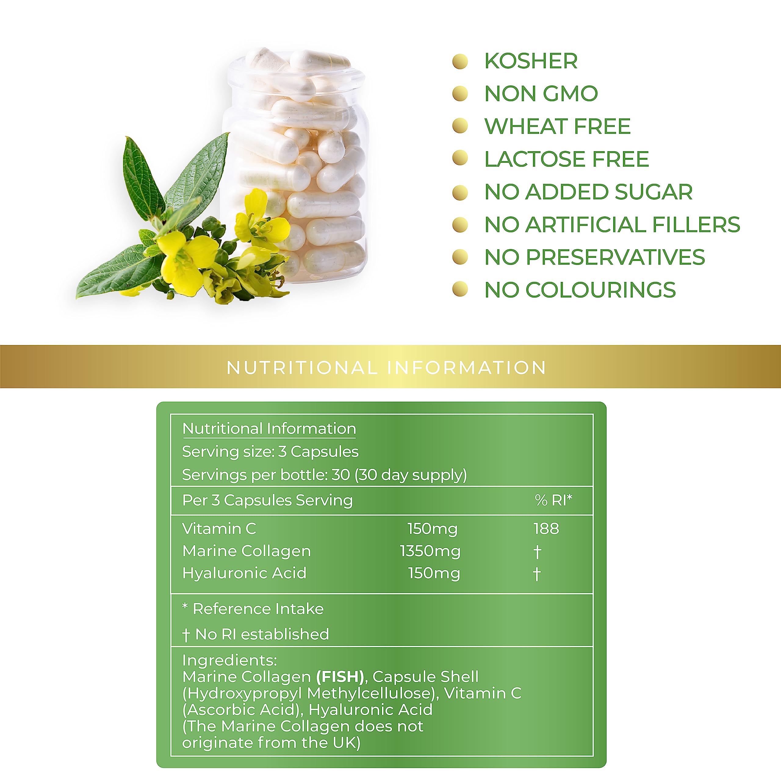 Lily Green | Marine Collagen with Hyaluronic Acid & Vitamin C - 1650mg per Serving Lily Green SupplementsAu supplements