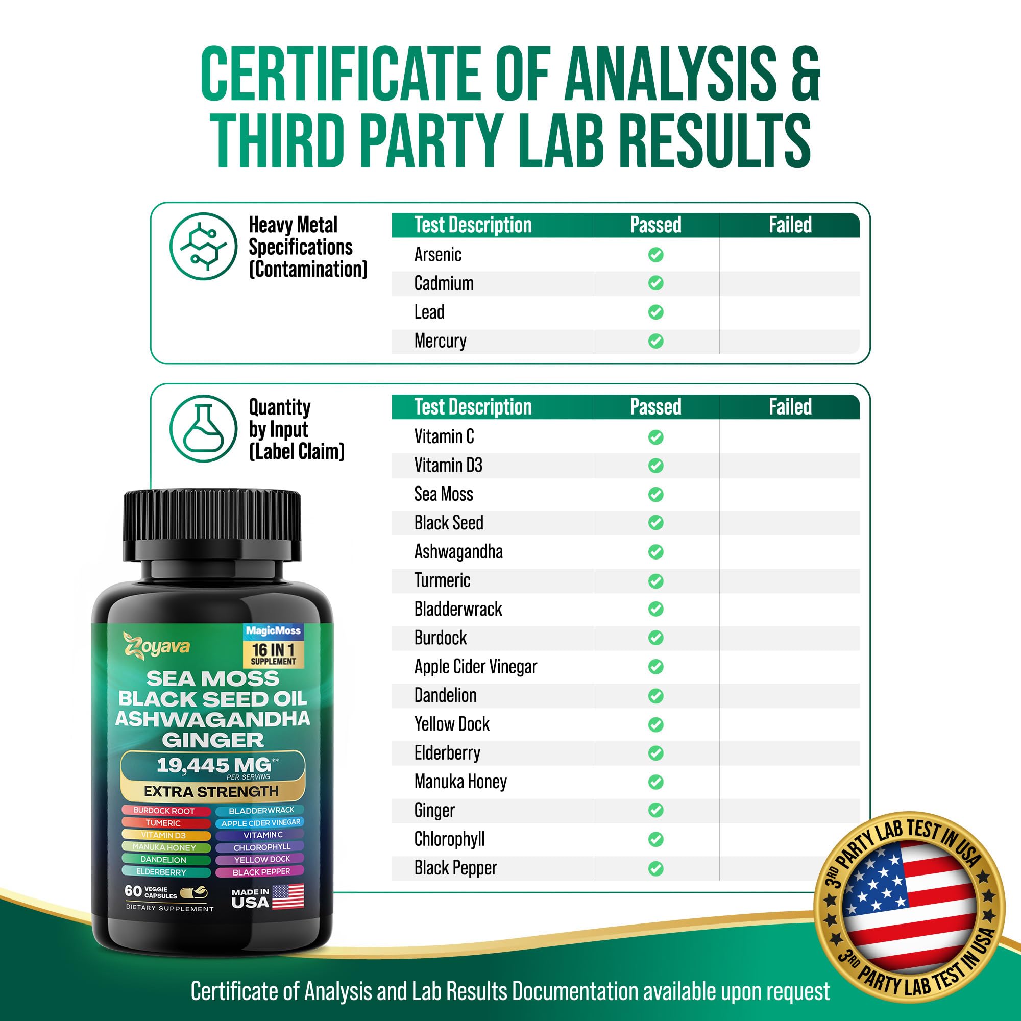 Zoyava Magic Moss Blend Sea Moss 7000mg Ashwagandha 2000mg Black Seed Oil ZoyavaUS supplements