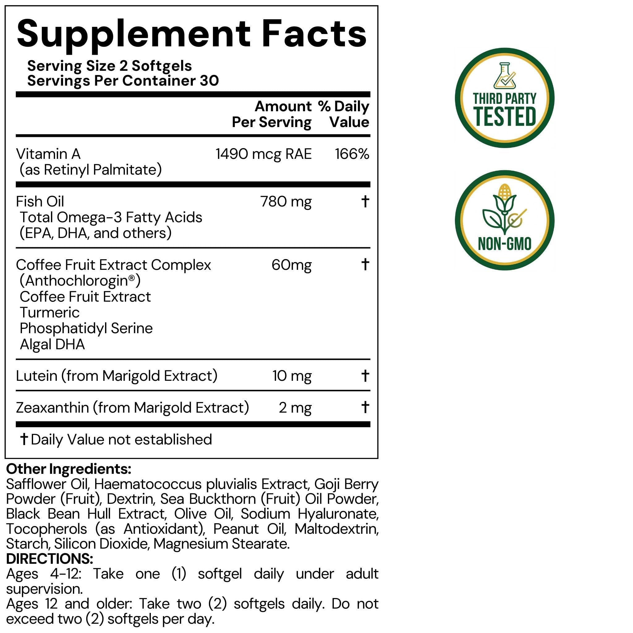LYTTON EyeQ Duo Digital Eye & Focus Support – Patented Anthochlorogin for Brain-Eye Connection, Promotes Ocular Vitality – Rapid Visual Comfort & Natural Formula for Screen Users, 60 Softgels LYTTONAu supplements