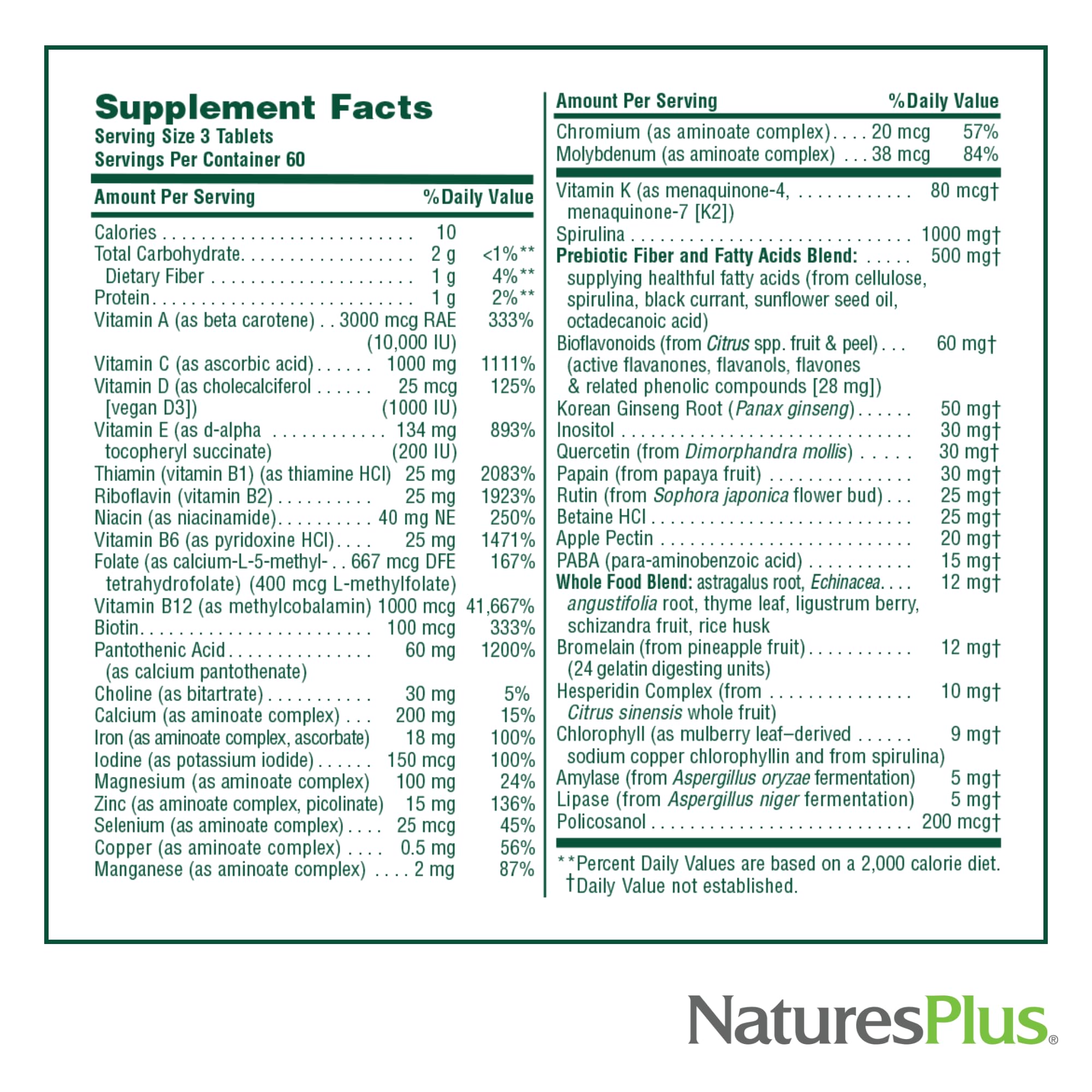 NaturesPlus Source of Life - 180 Tablets, Pack of 2 - Multivitamin & Mineral Supplement with Concentrated Whole Foods - Gluten Free, Vegetarian - 120 Total Servings NaturesPlusAu supplements