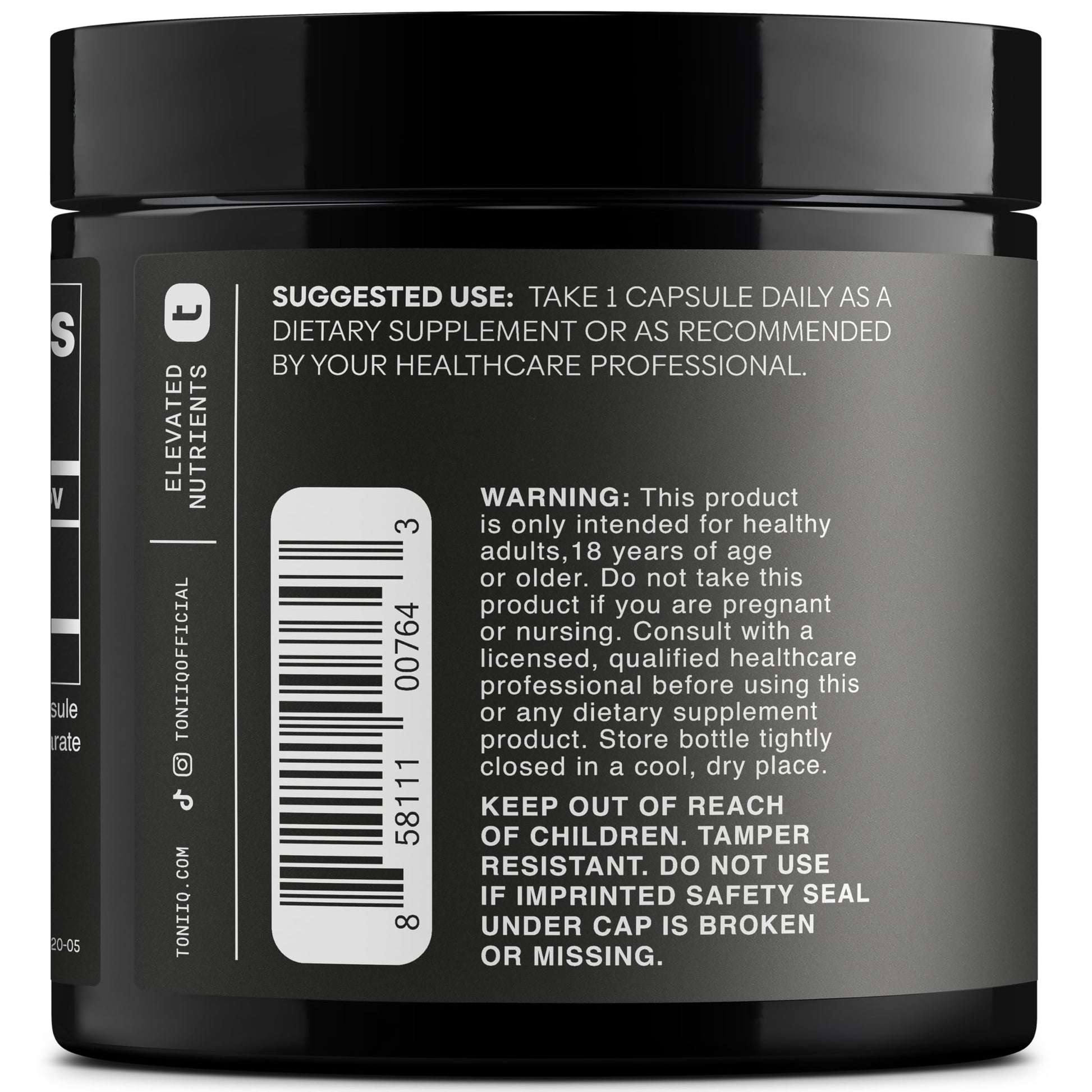 Toniiq 99%+ 20mg Supplement - Ultra High Purity PQQ 20mg Concentrated Formula - PQQ 20 mg 120 Capsules - Pyrroloquinoline Quinone Supplement - 1 Capsule Serving - Vegetarian Capsules ToniiqAu supplements