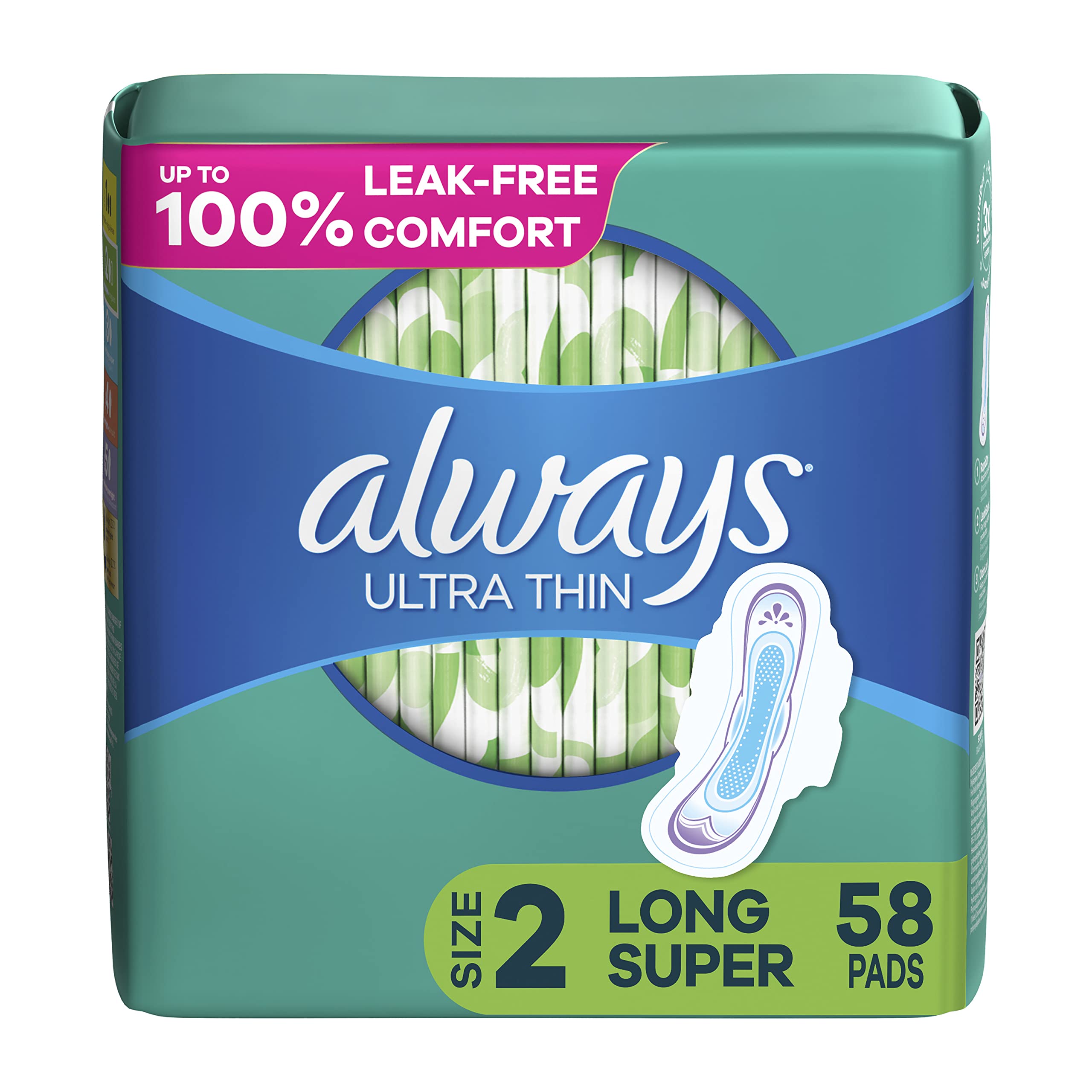 Always Ultra Thin Feminine Pads For Women, Size 2 Long Super Absorbenc AlwaysAu supplements