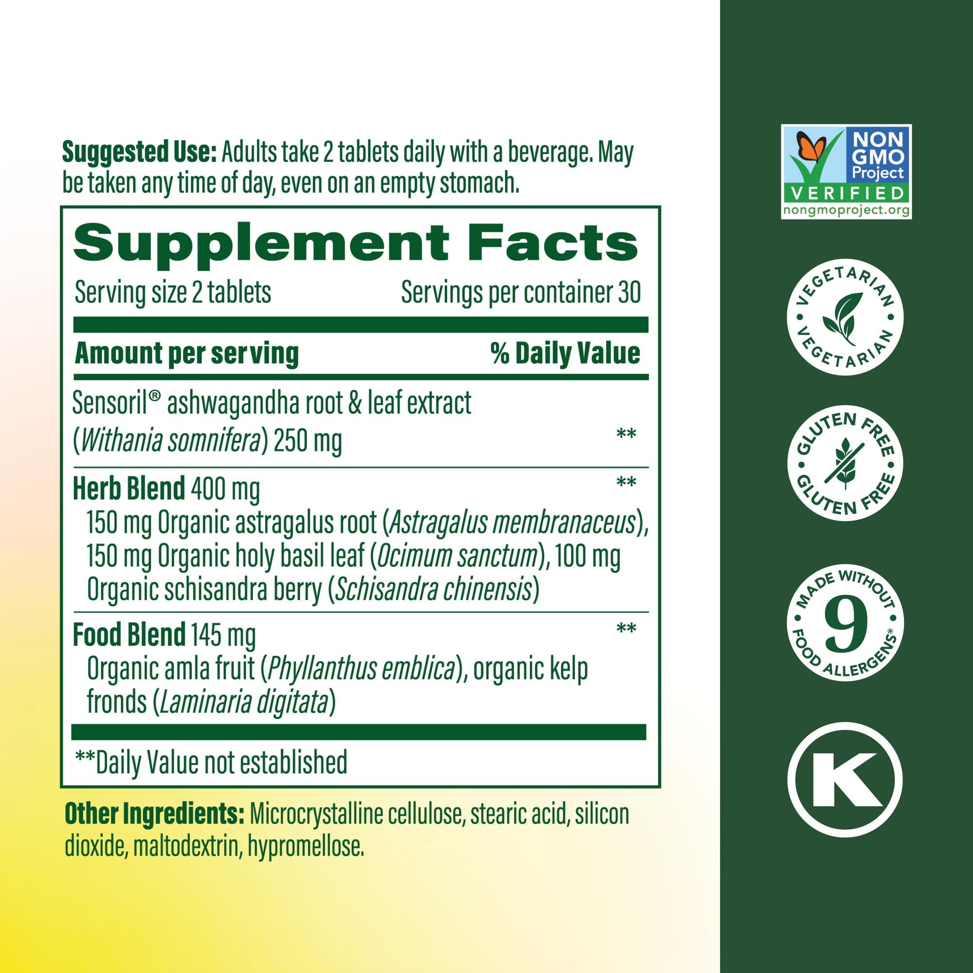 MegaFood Ashwagandha Complex (Formerly Stress Protect) - Ashwagandha Supplements Astragalus Root & Holy Basil - Vegetarian, Gluten Free, Cortisol Supplement - 60 Mini Tablets, 30 Servings MegaFoodAu supplements