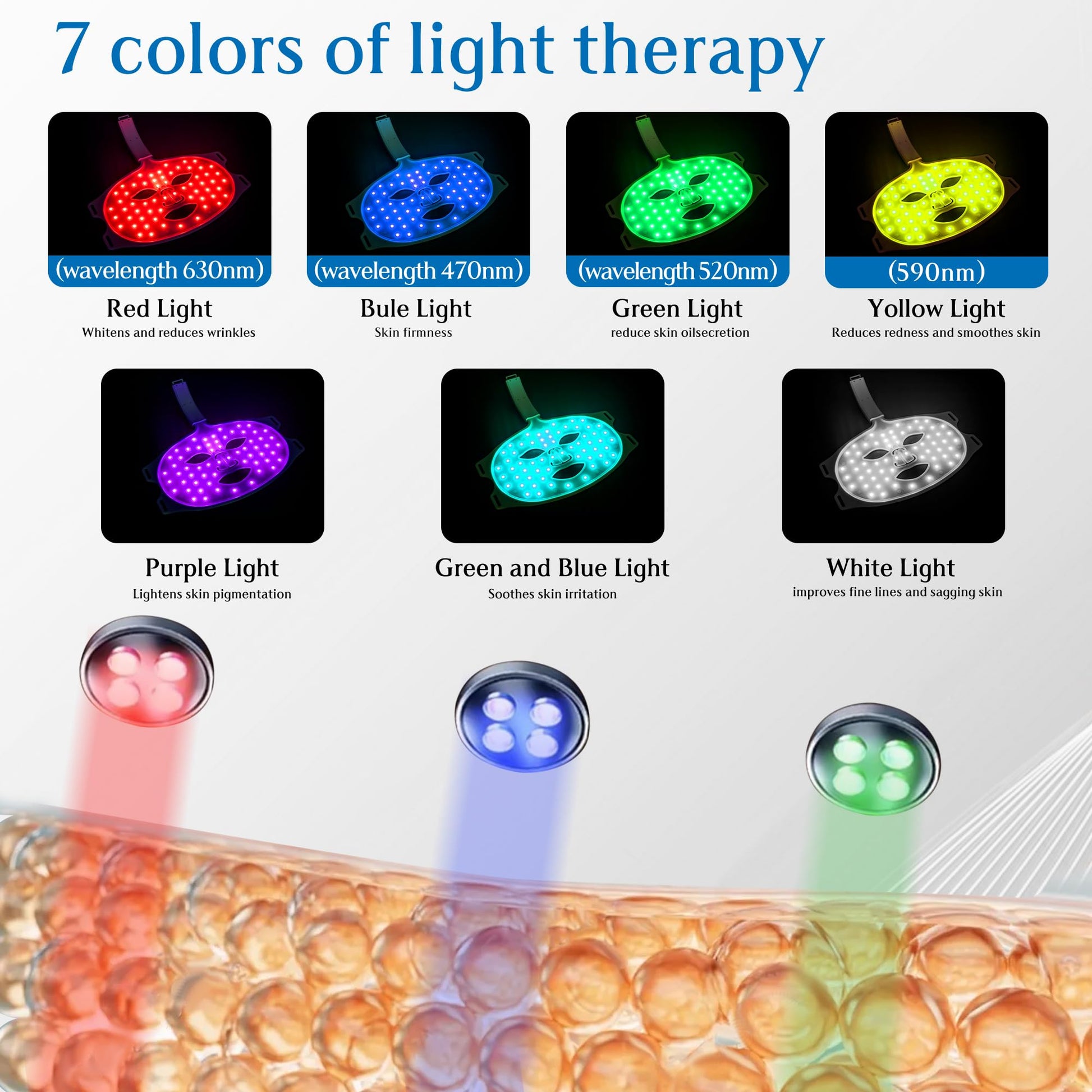 BUBLOC Red Light Therapy Mask, Led Contour Face Mask Light Therapy, 7 Color Red Light Face Mask BUBLOCAu supplements