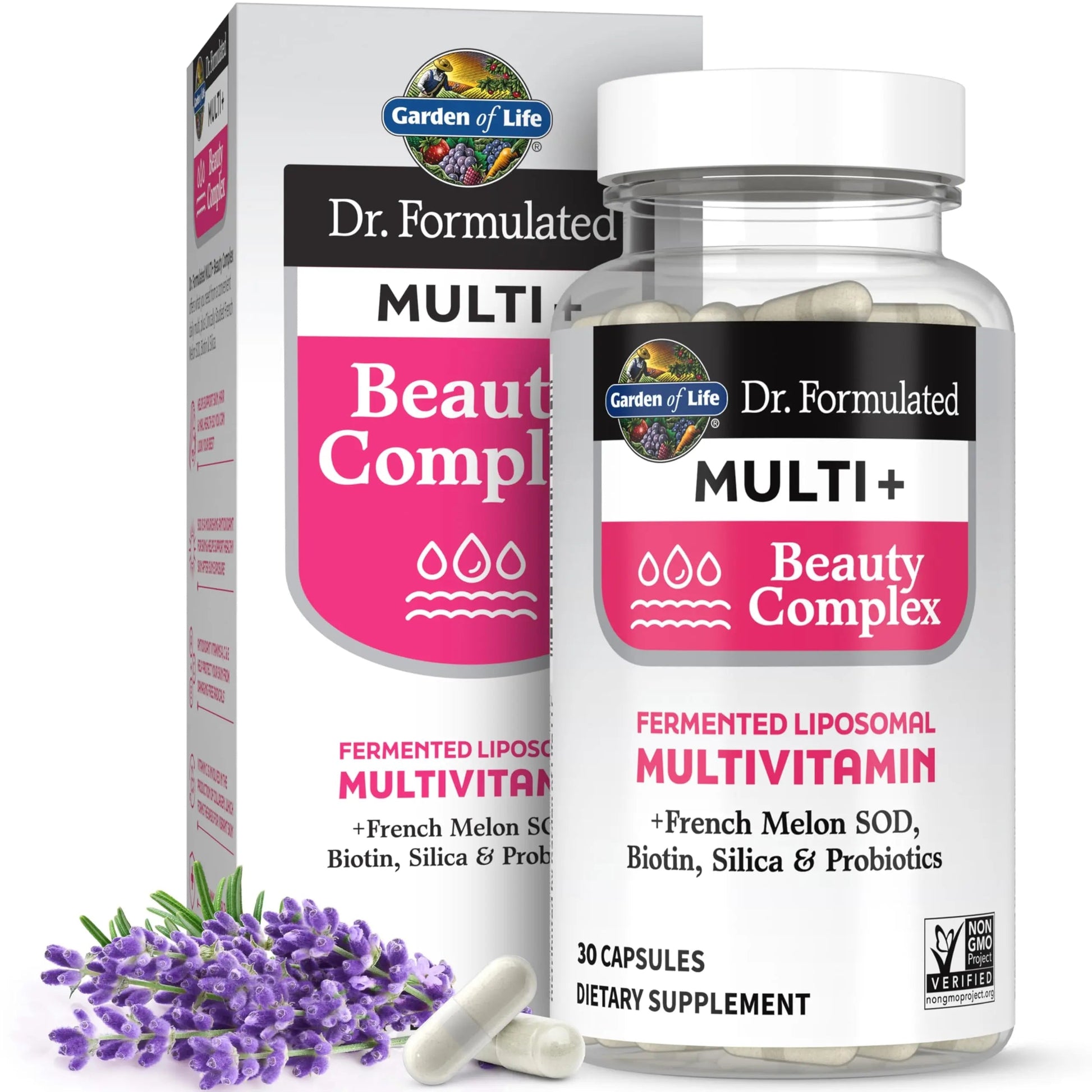 Garden of Life Dr Formulated Multi+ Beauty Complex Fermented Liposomal Multivitamin Plus Hair Skin and Nails Vitamins, French Melon SOD Garden of LifeAu supplements