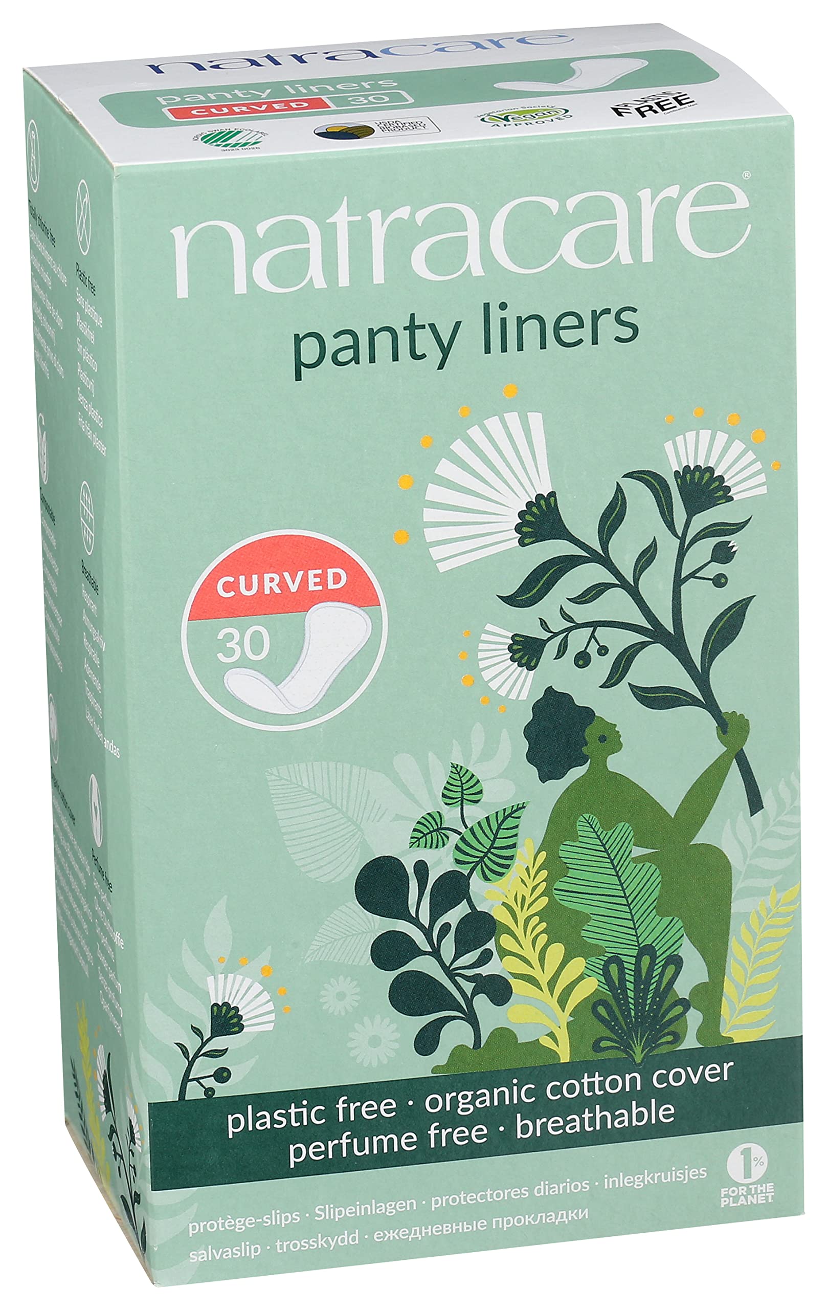 Natracare Natural Organic Curved Panty Liners, with Certified Organic Cotton, Ecologically Certified NATRACAREAu supplements