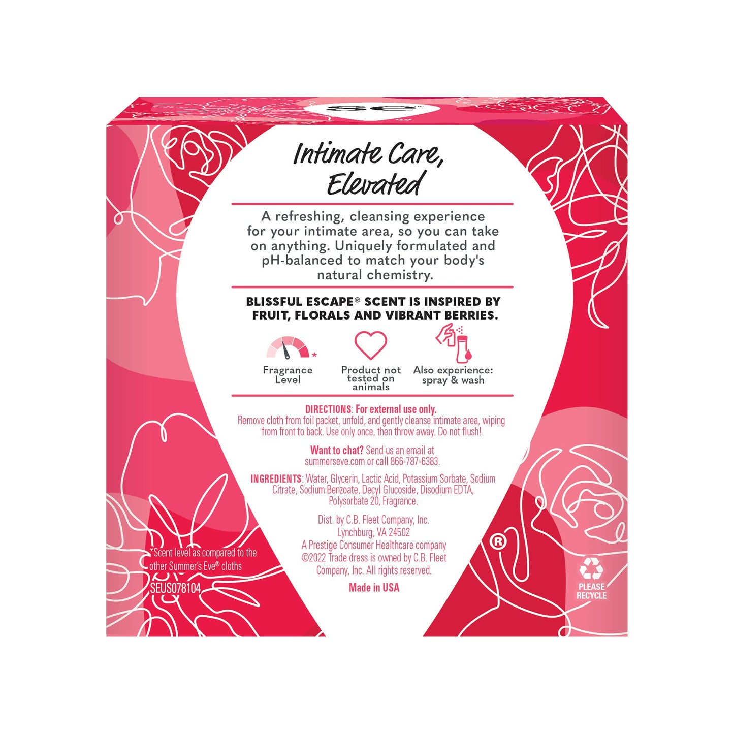 Summer's Eve Blissful Escape Daily Refreshing Feminine Wipes, Removes Summer's EveUS supplements