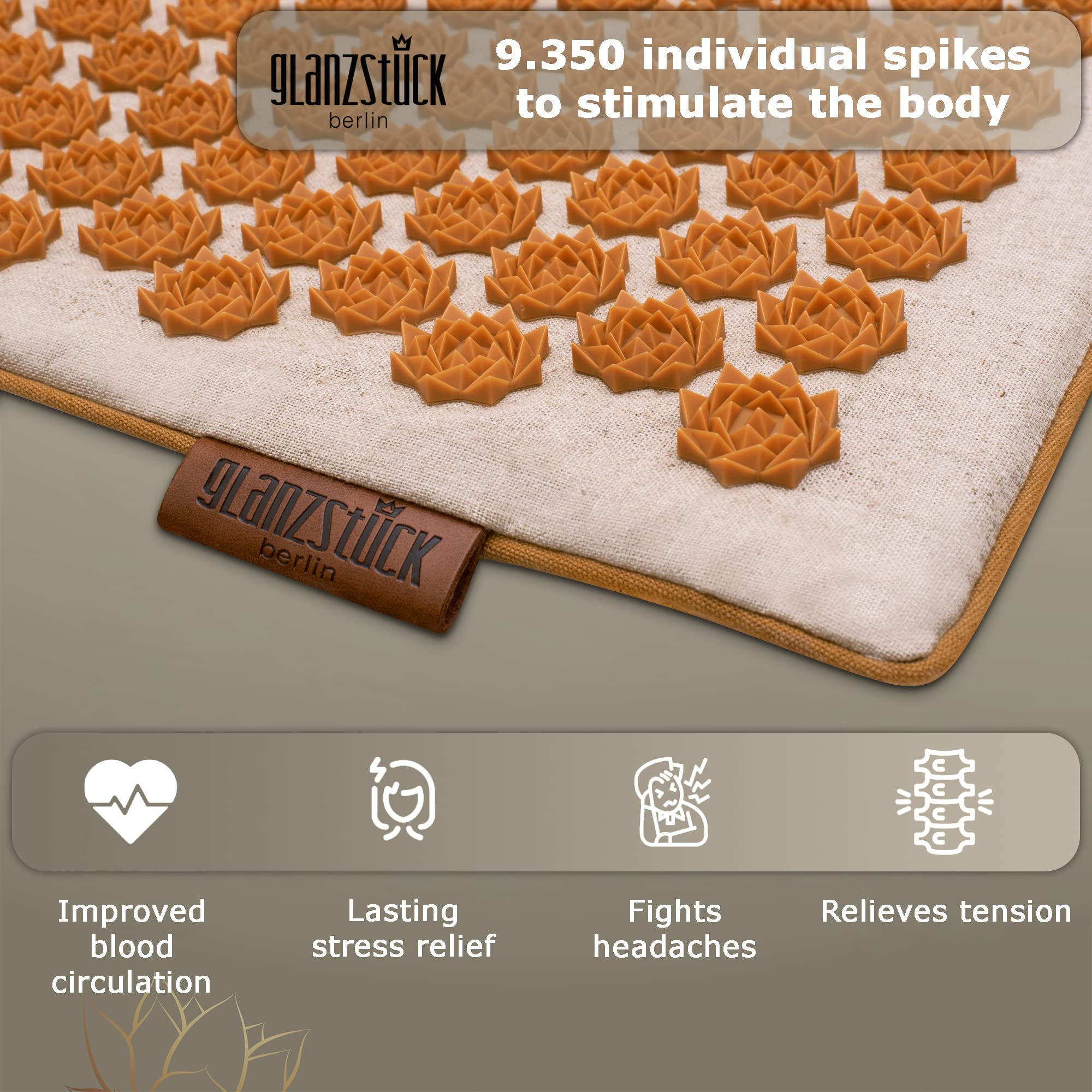 Glanzstück Berlin® Health Collection XXL Acupressure Mat Set for Full Body for Tension Headaches Glanzstück BerlinAu supplements