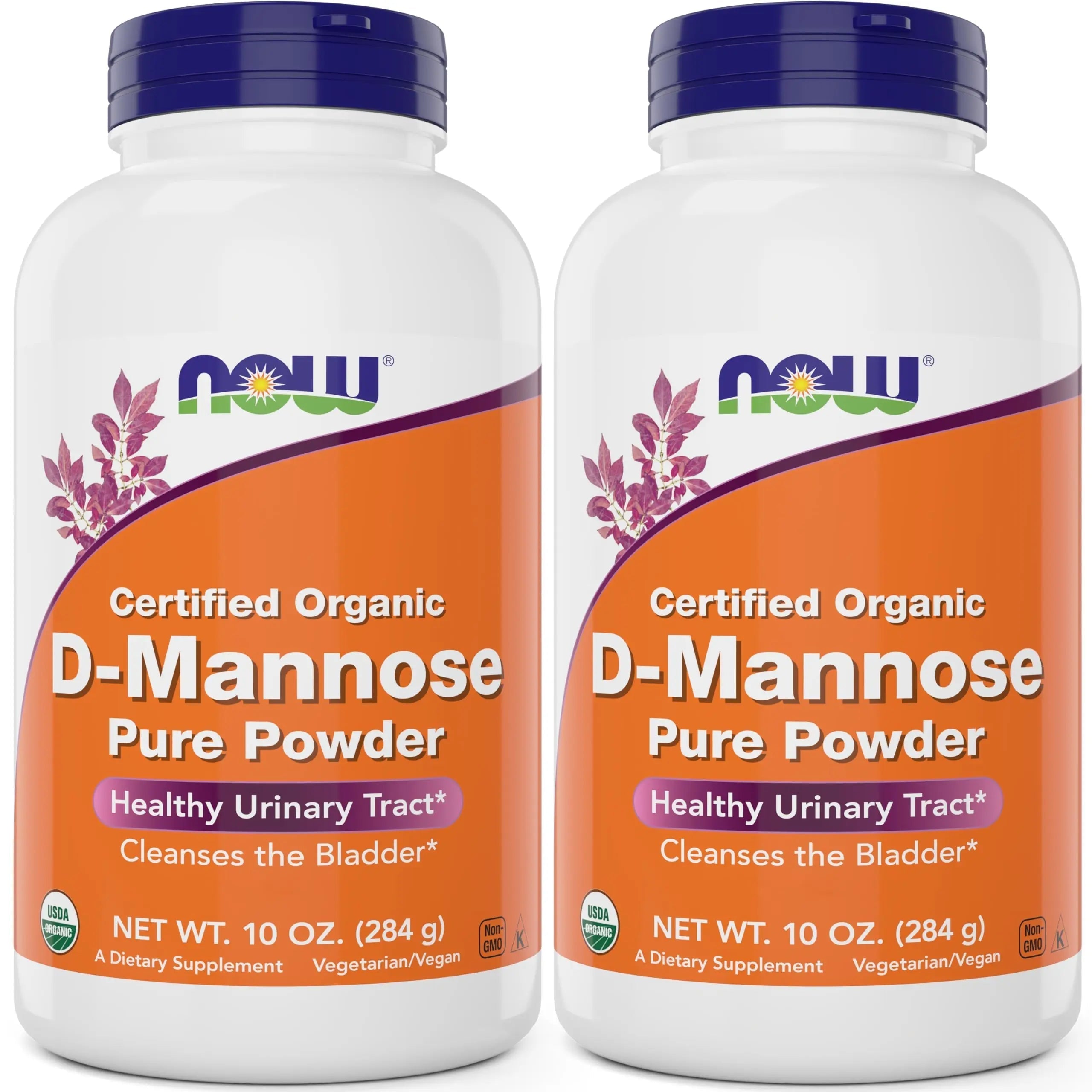 NOW Foods Pure, Organic D-Mannose 10 oz Powder (Pack of 2) - Bladder Cleanse and Urinary Tract Health Supplement - Non-GMO - Vegan Friendly - 2000mg / 2 Grams per Serving NOW FoodsAu supplements